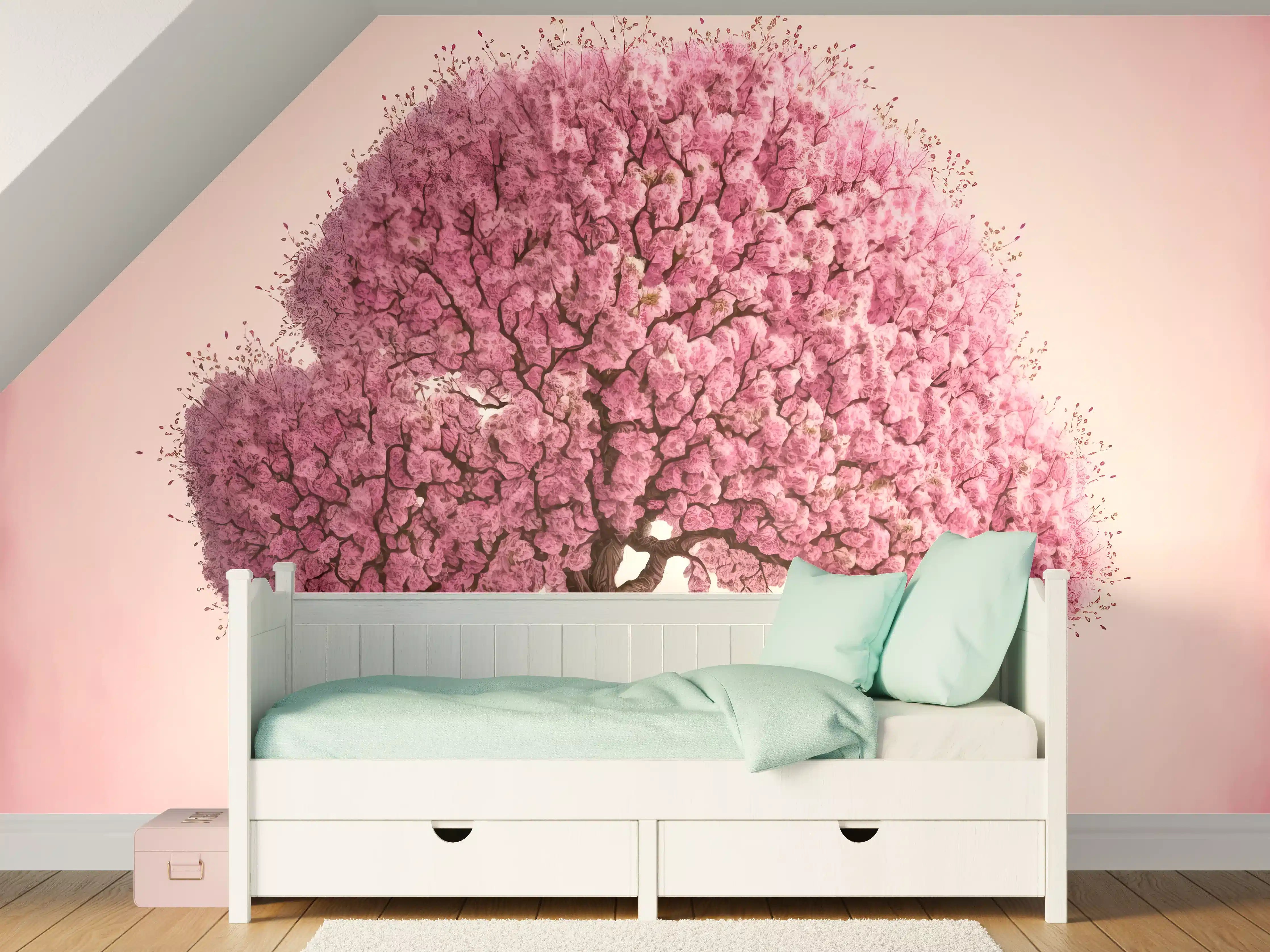 Kinderzimmer Wandgestaltung - Sakura baum - KI generiert