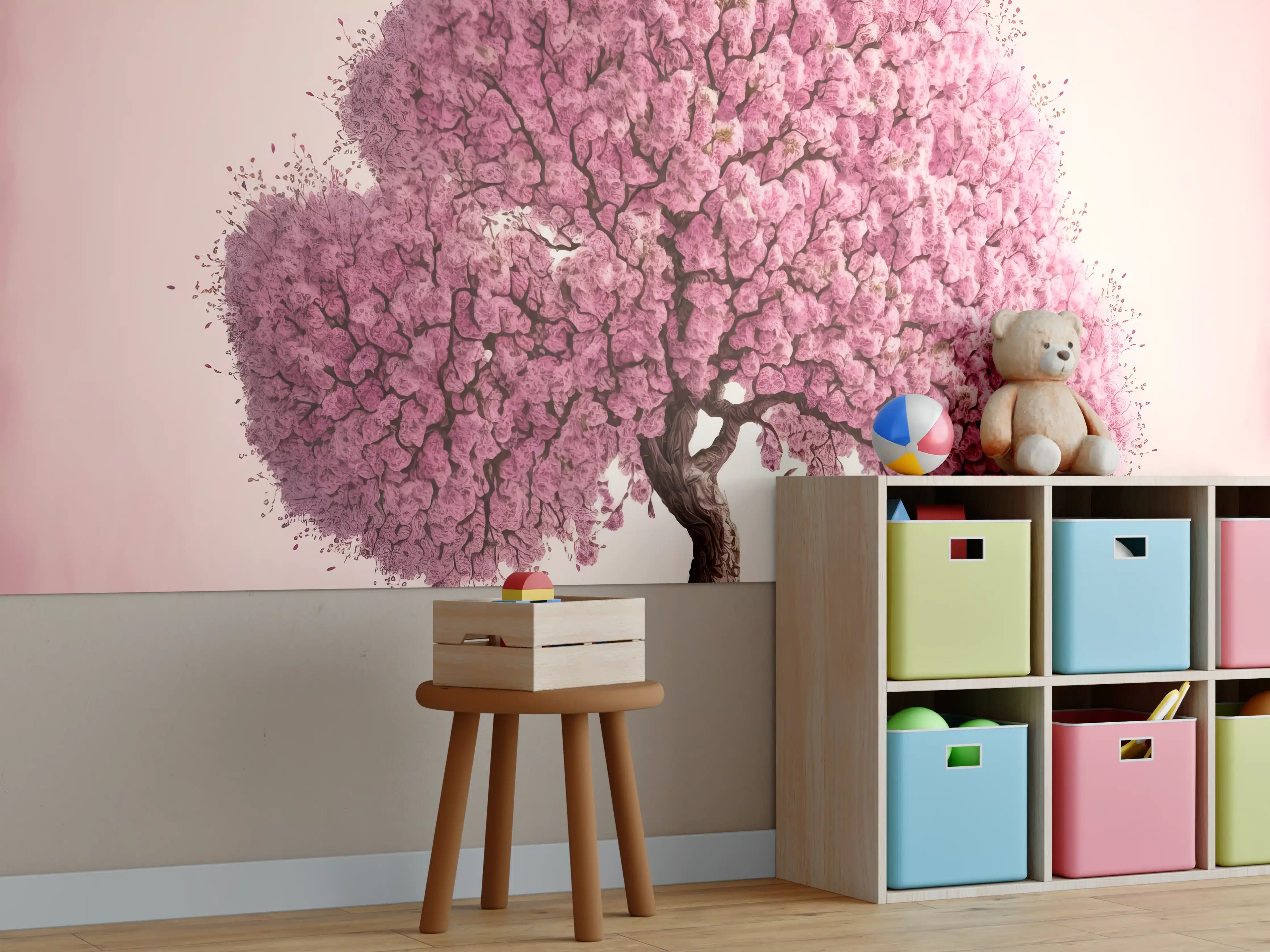 Kinderzimmer Wandgestaltung - Sakura baum - KI generiert