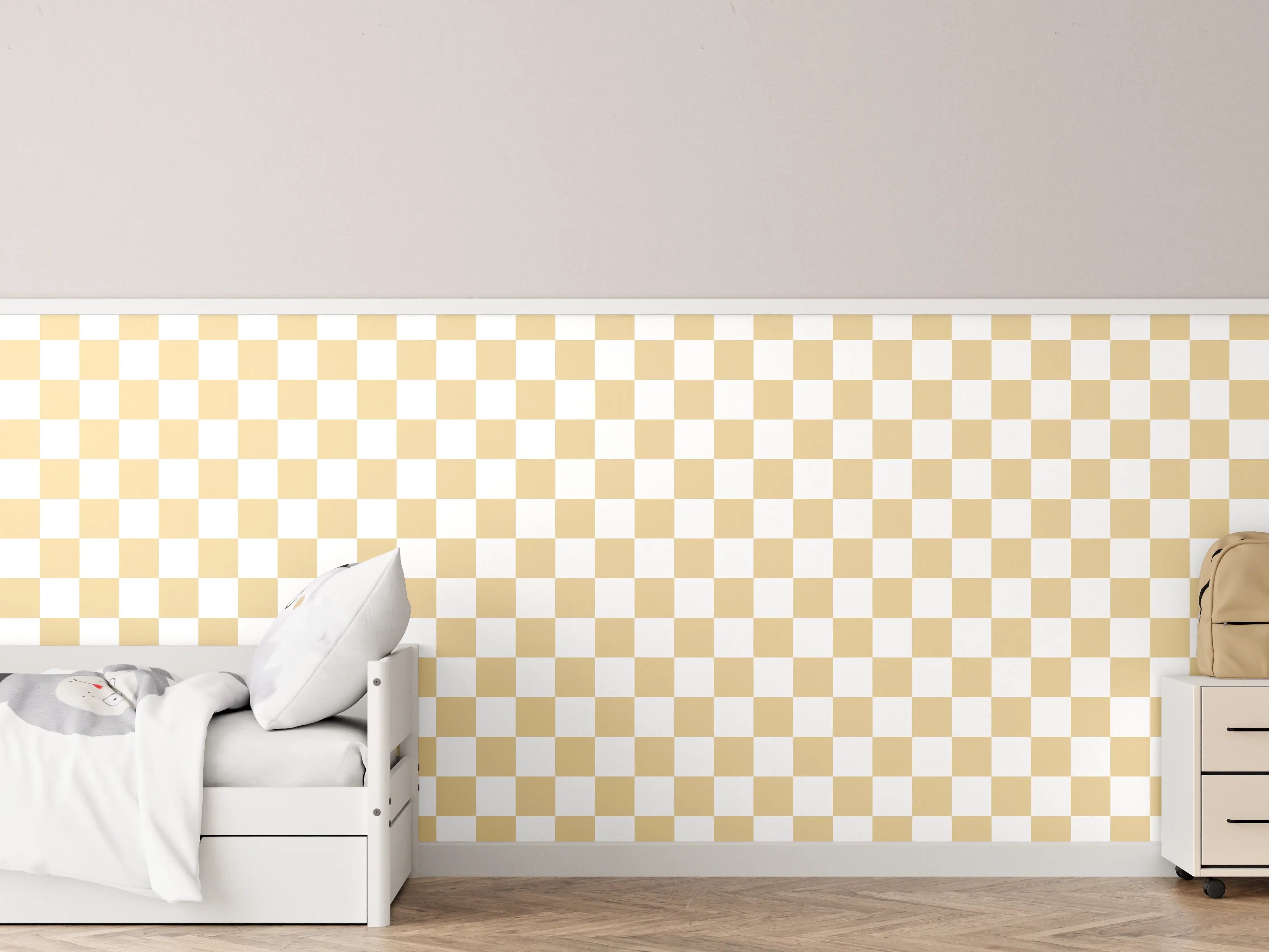 Kinderzimmer Wandgestaltung - Sandfarbener Fliesenspiegel