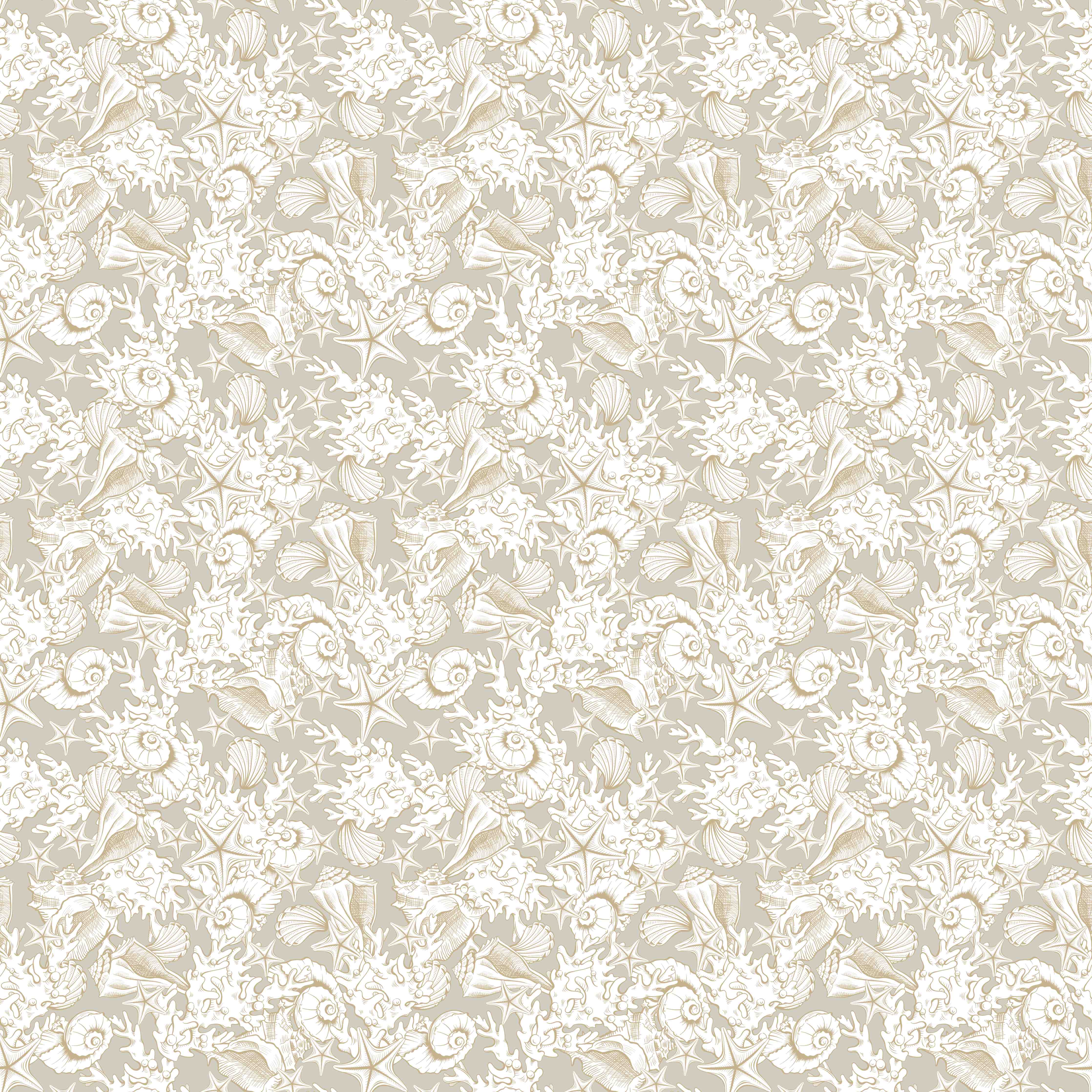 Kinderzimmer Wandgestaltung-Sandiges Muschel-Muster Beige