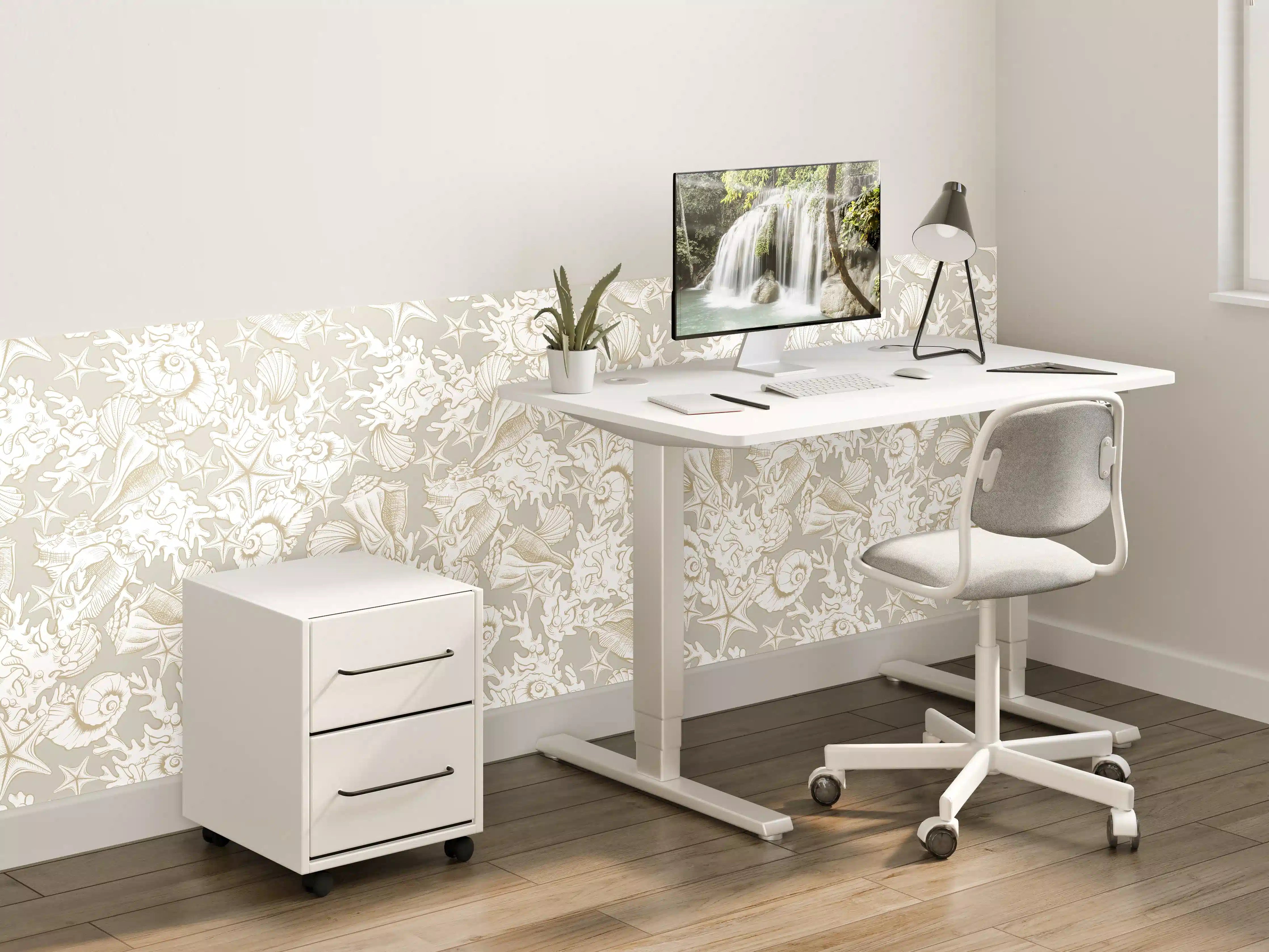 Kinderzimmer Wandgestaltung - Sandiges Muschel-Muster Beige