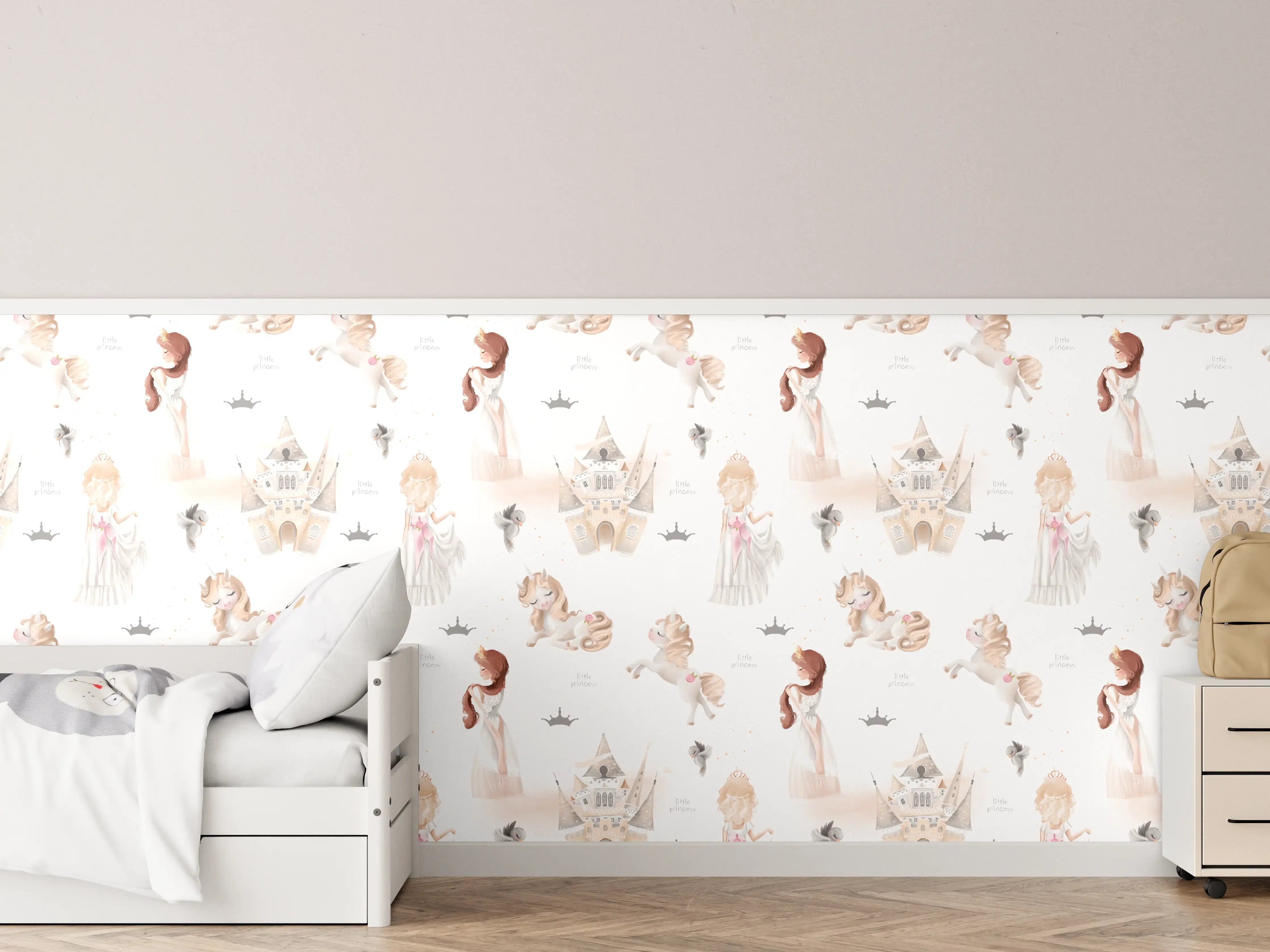 Kinderzimmer Wandgestaltung - Sanfte Baby- und Kinderillustration in Pastellfarben