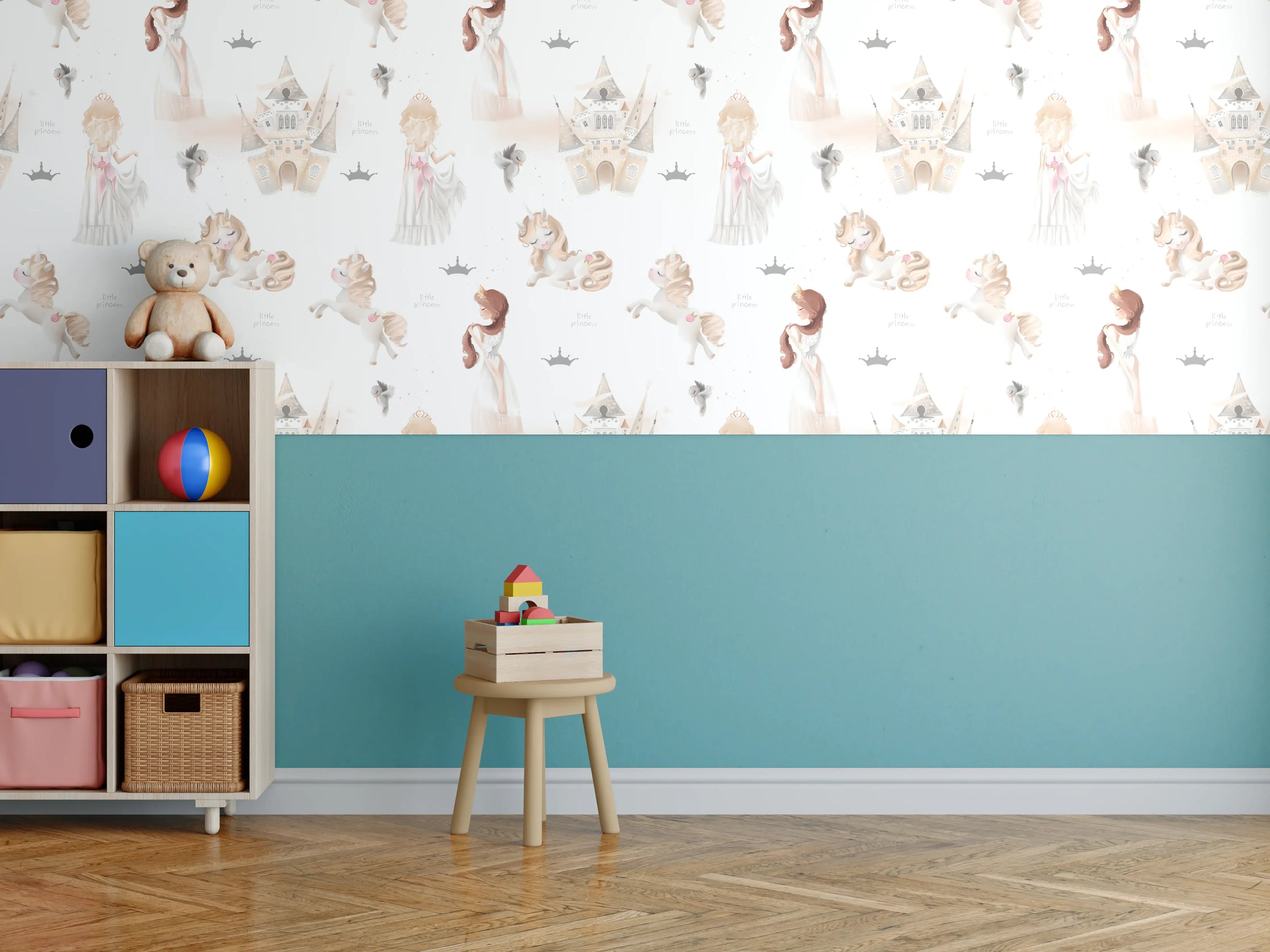 Kinderzimmer Wandgestaltung - Sanfte Baby- und Kinderillustration in Pastellfarben
