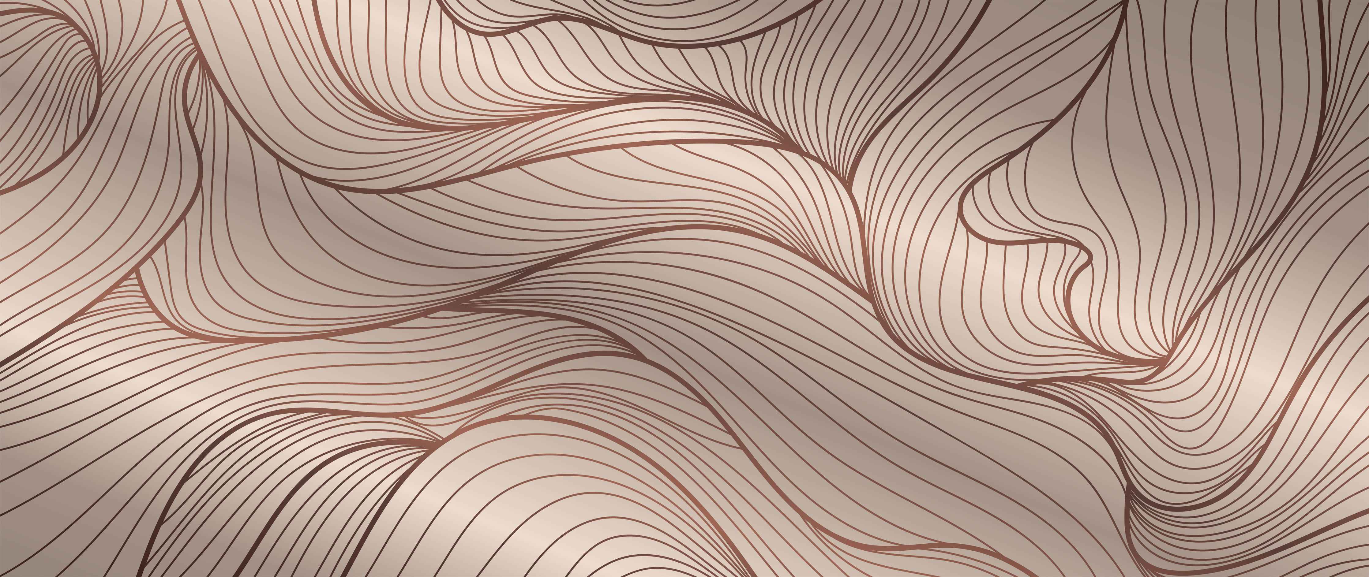 Kinderzimmer Wandgestaltung-Sanfte Beige-Wellen mit feinen Linien