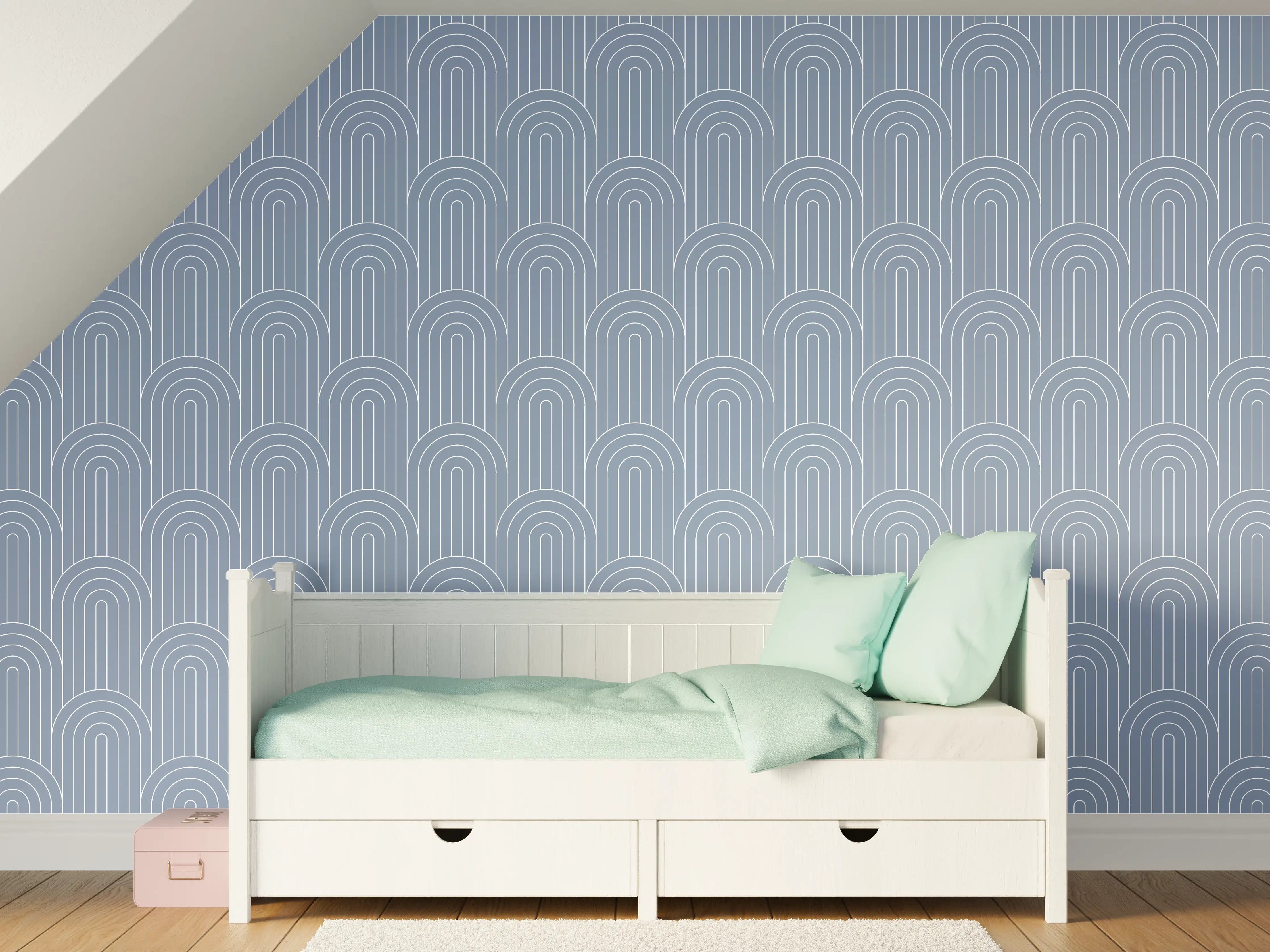 Kinderzimmer Wandgestaltung - Sanfte Blau-Türkis-Design