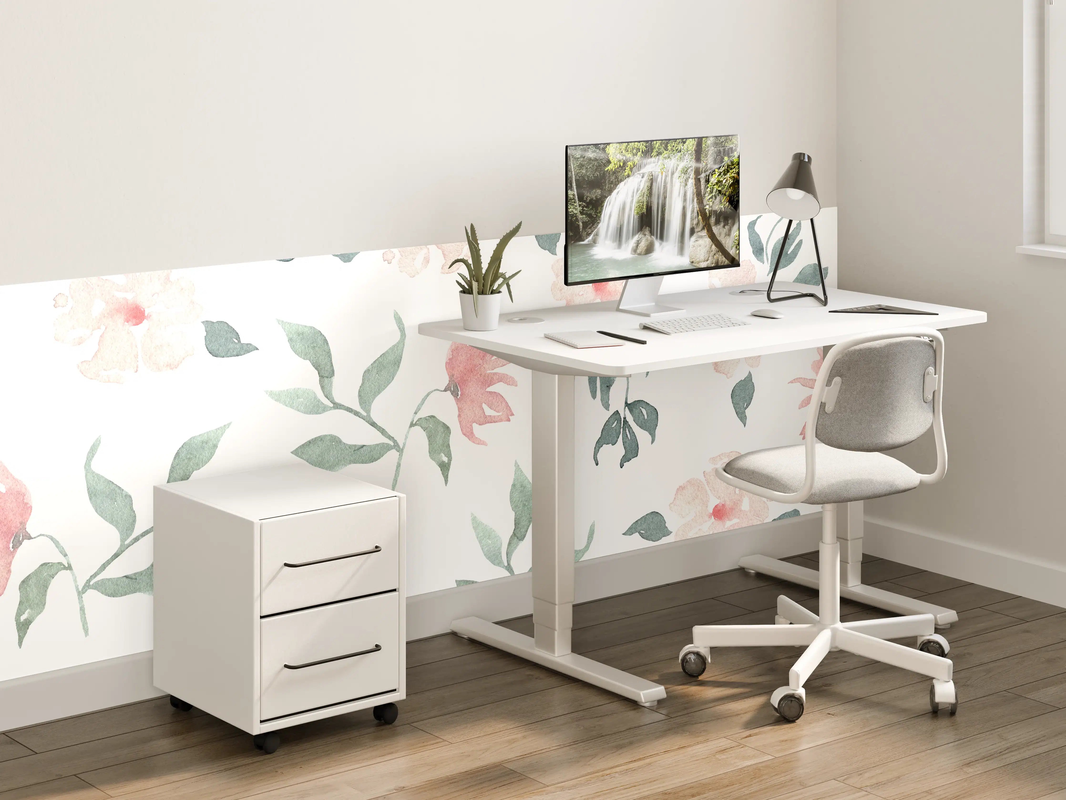 Kinderzimmer Wandgestaltung - Sanfte Blumenmuster mit Pastellfarben