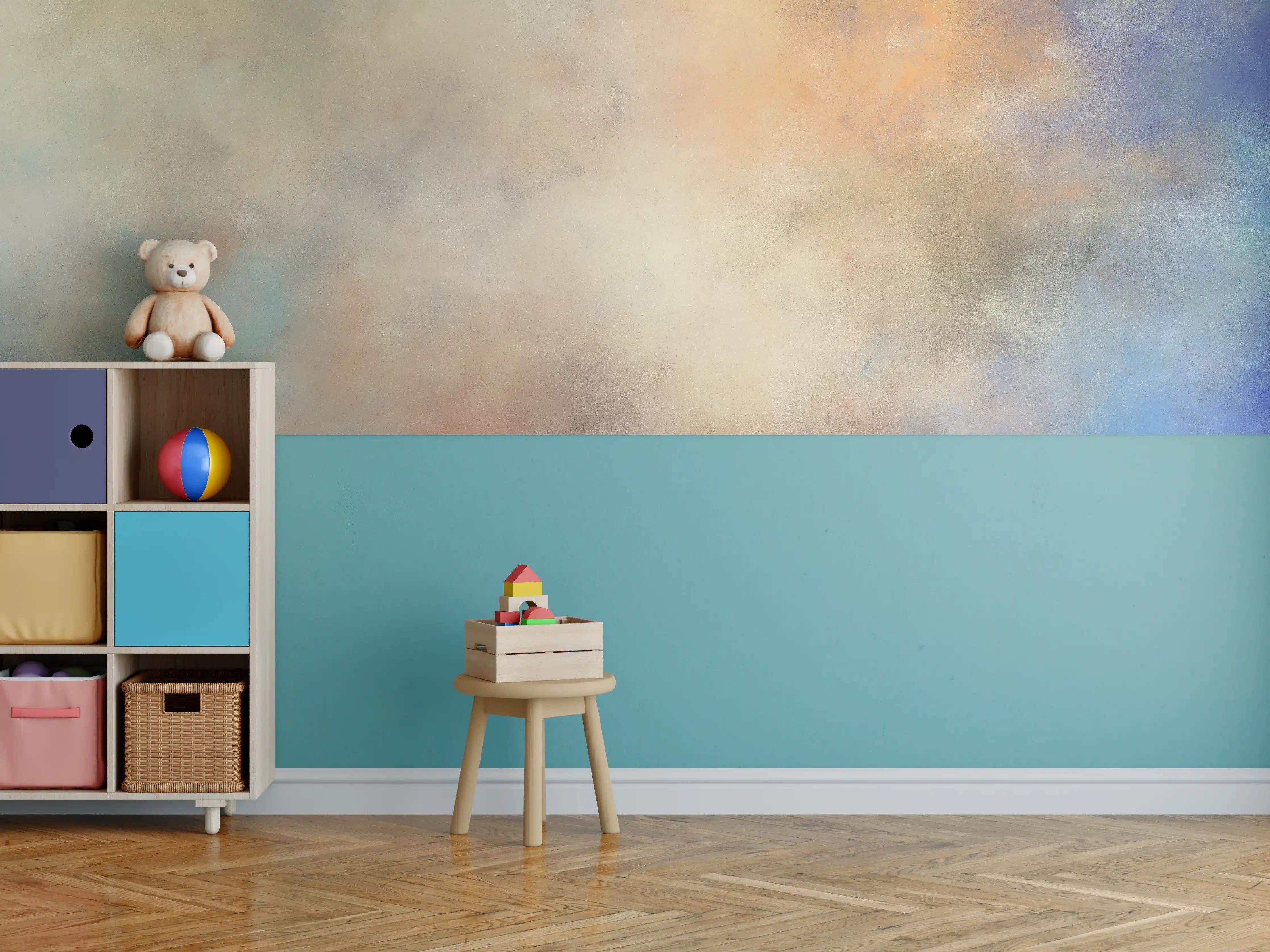 Kinderzimmer Wandgestaltung - Sanfte Farbverläufe in Pastell