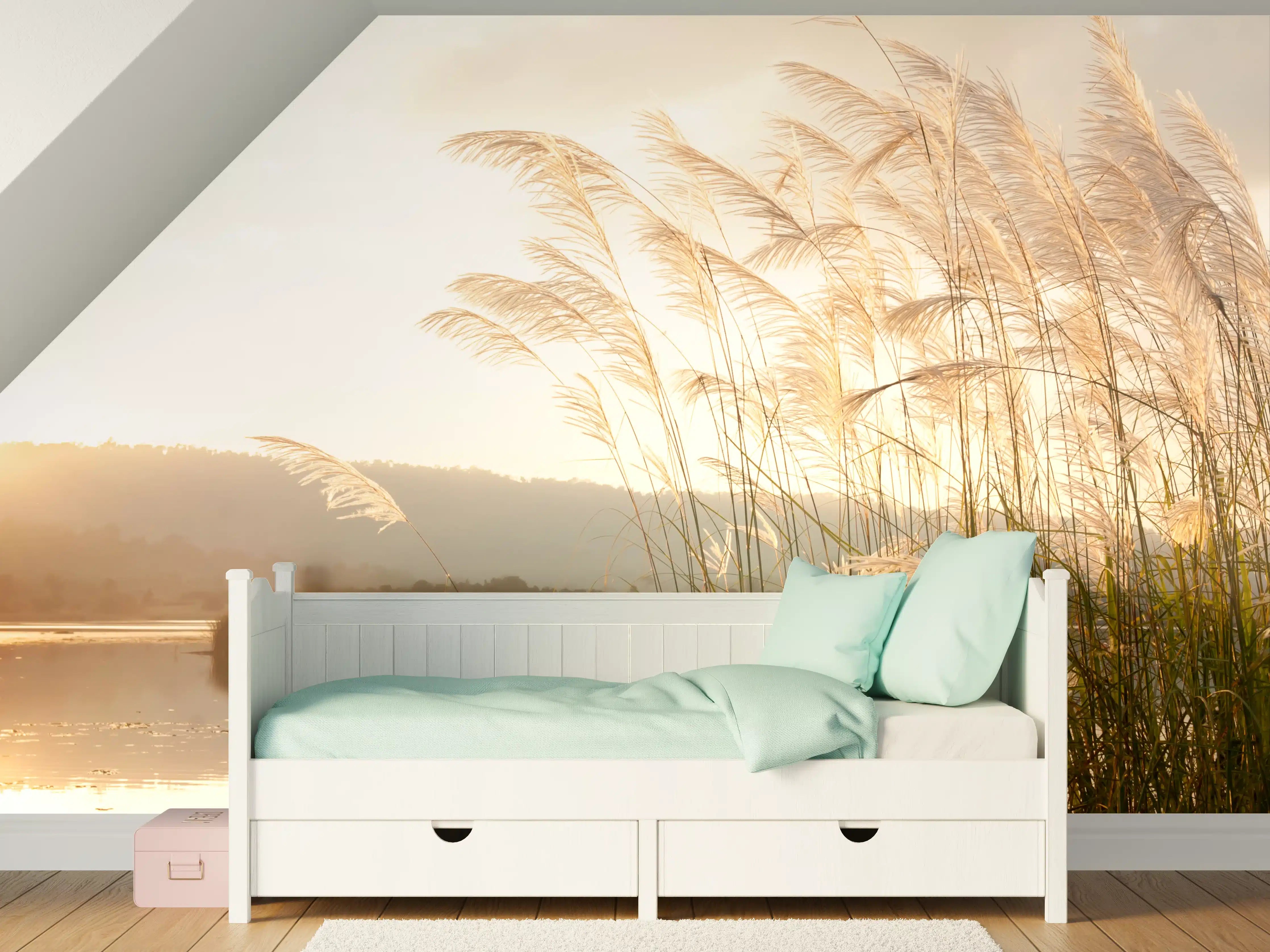 Kinderzimmer Wandgestaltung - Sanfte Natur im Sonnenlicht