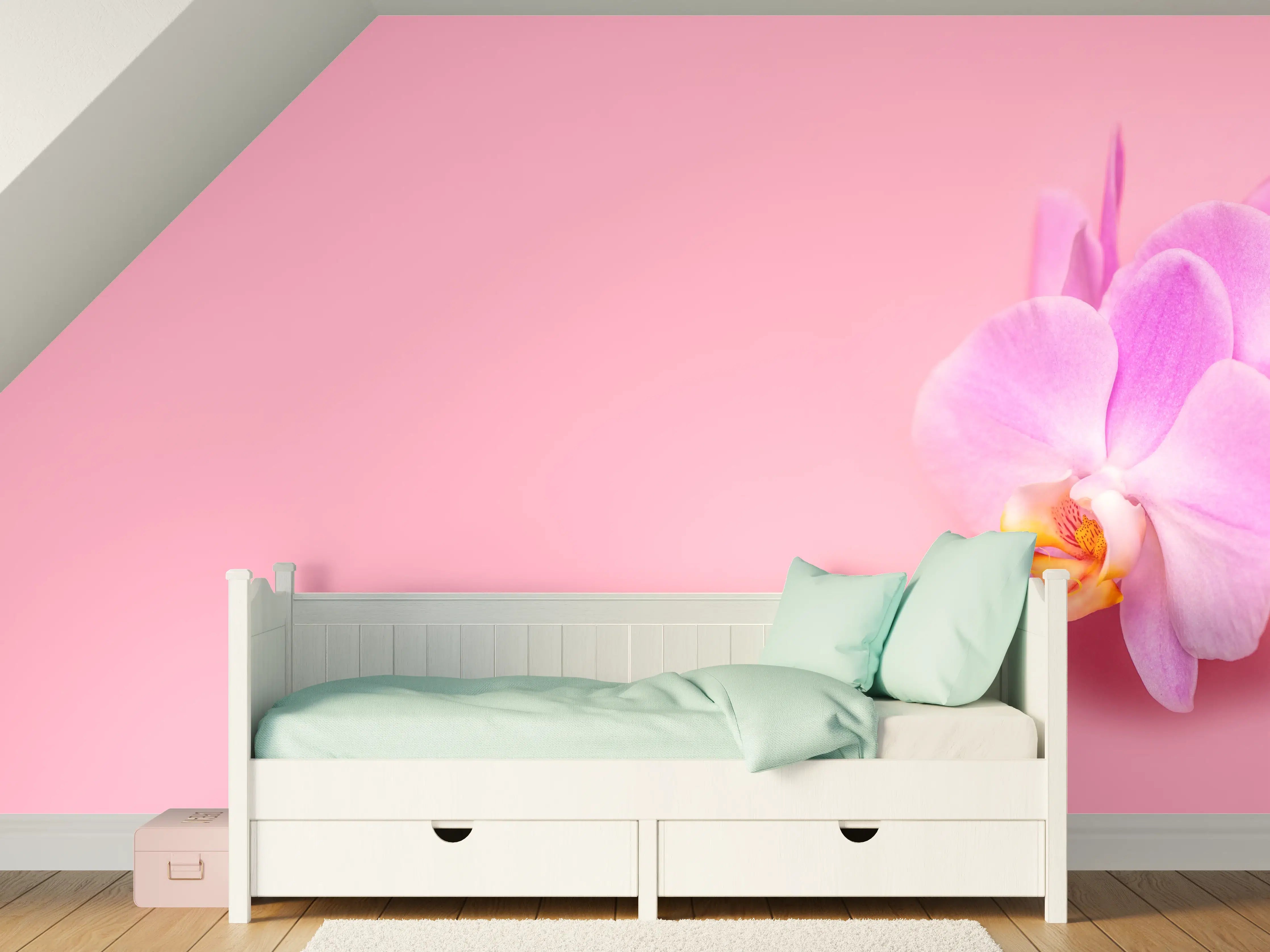 Kinderzimmer Wandgestaltung - Sanfte Orchideen im Rosa