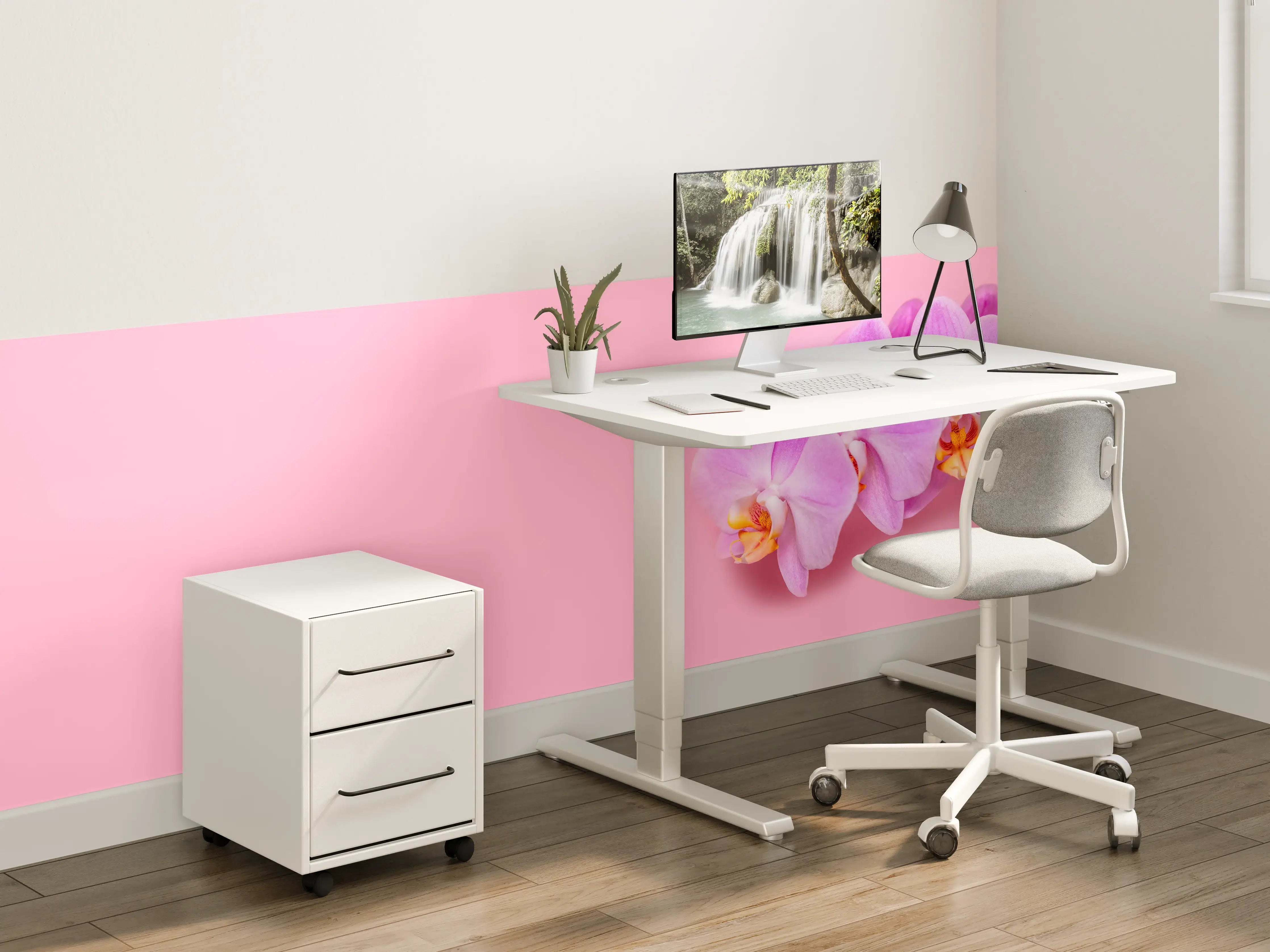 Kinderzimmer Wandgestaltung - Sanfte Orchideen im Rosa