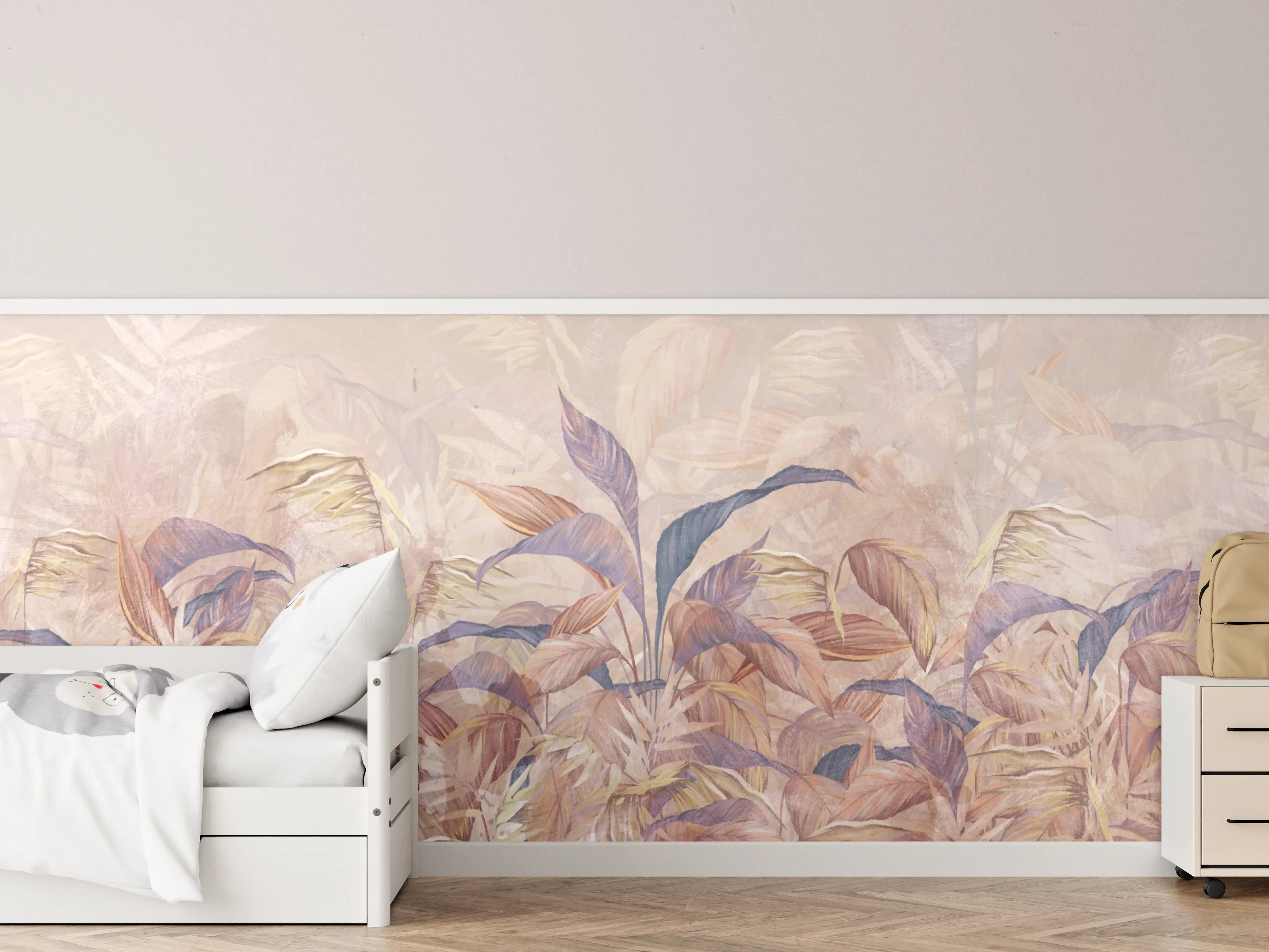 Kinderzimmer Wandgestaltung - Sanfte Pastellfarben Blumengarten