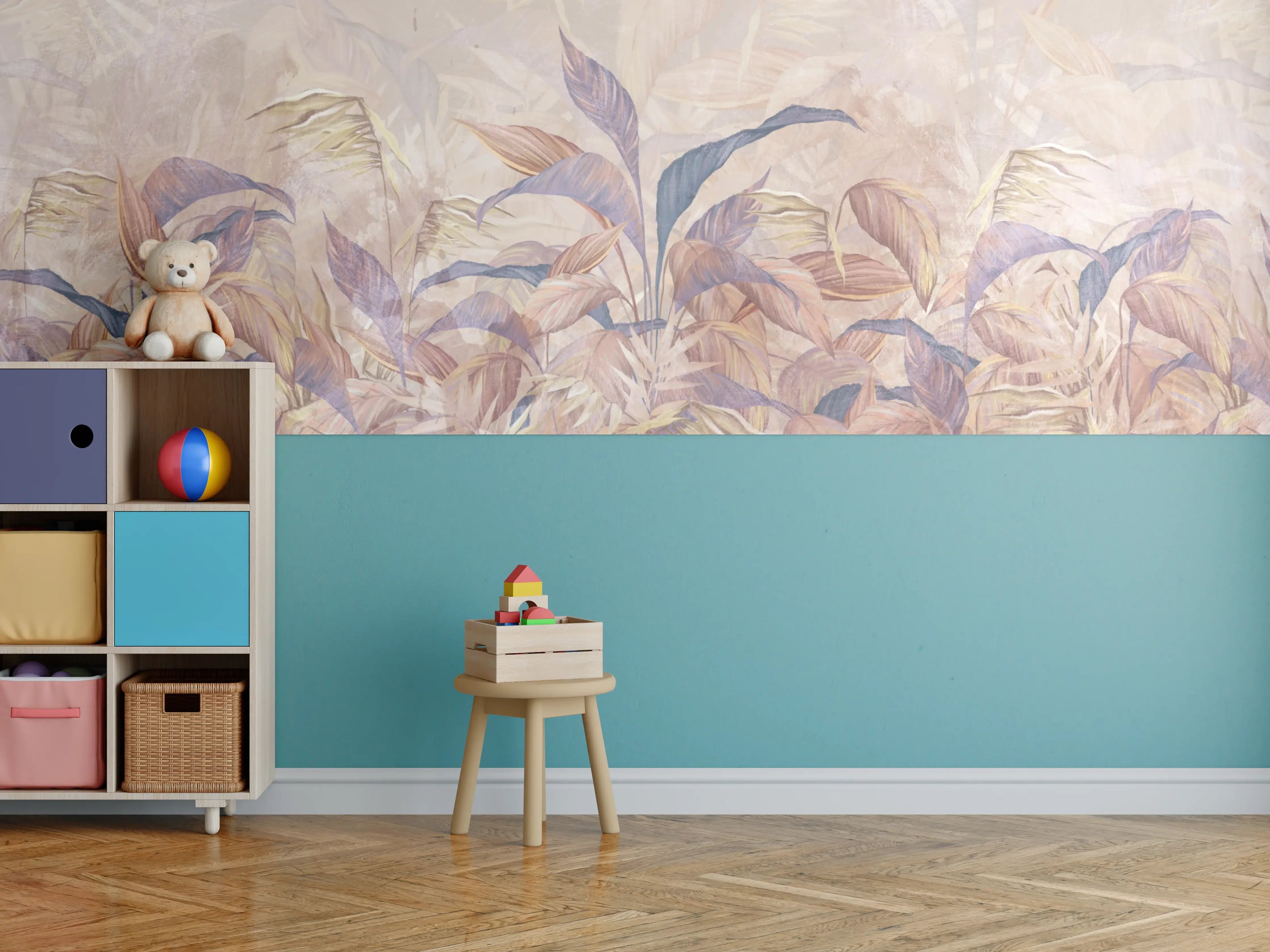 Kinderzimmer Wandgestaltung - Sanfte Pastellfarben Blumengarten