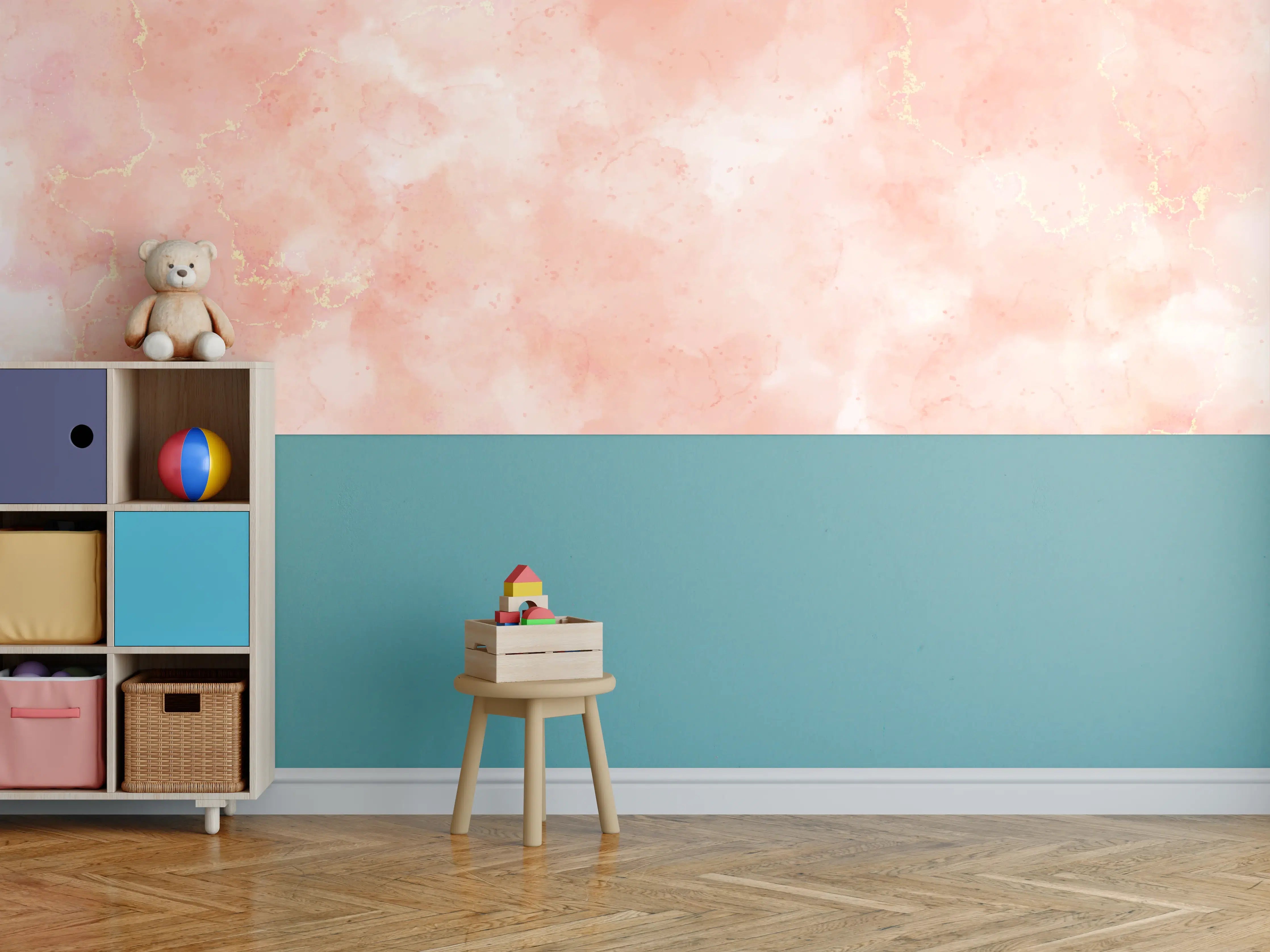 Kinderzimmer Wandgestaltung - Sanfte Pastellfarben Wandgestaltung