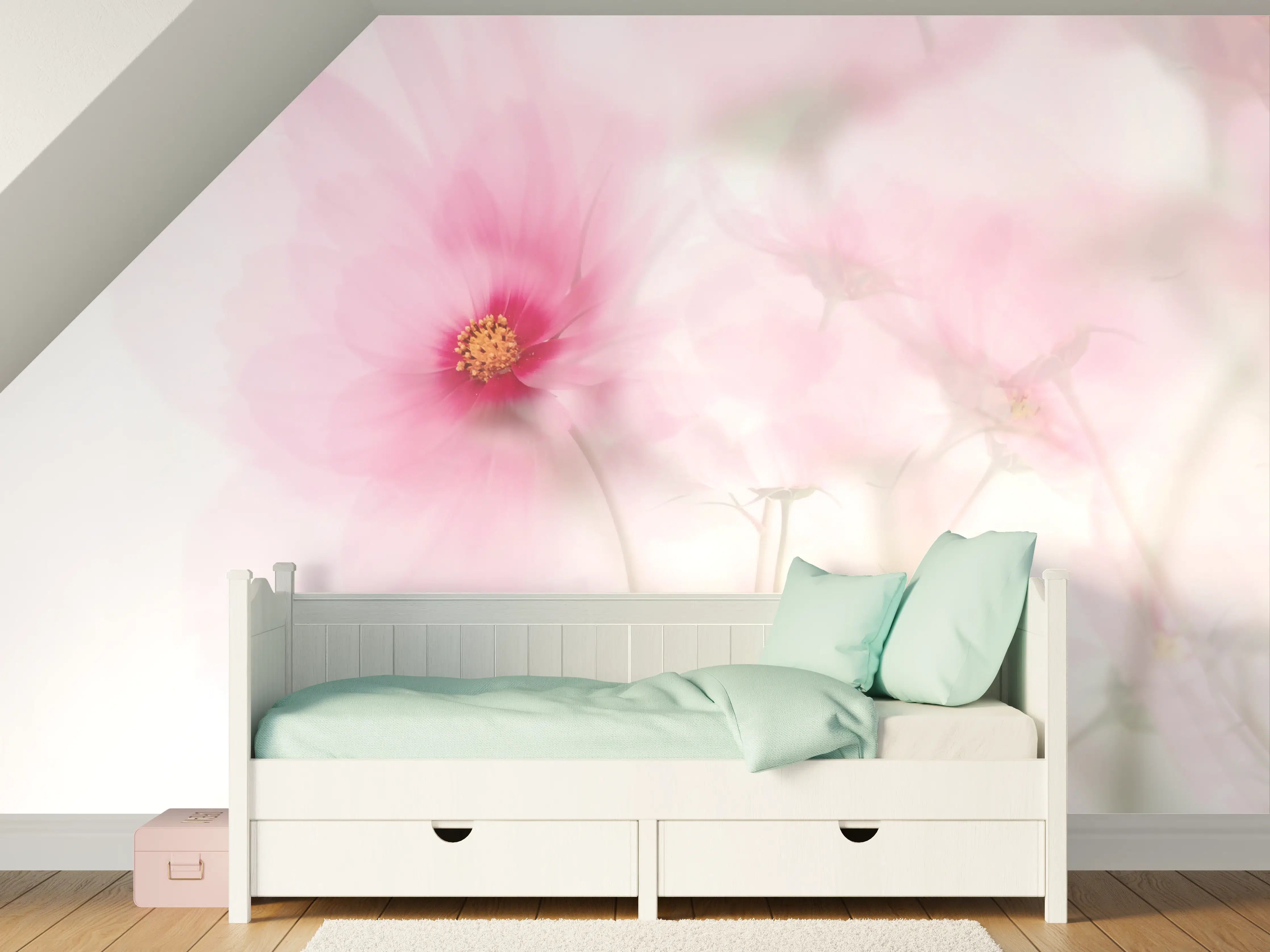 Kinderzimmer Wandgestaltung - Sanfte Pinke Orchidee