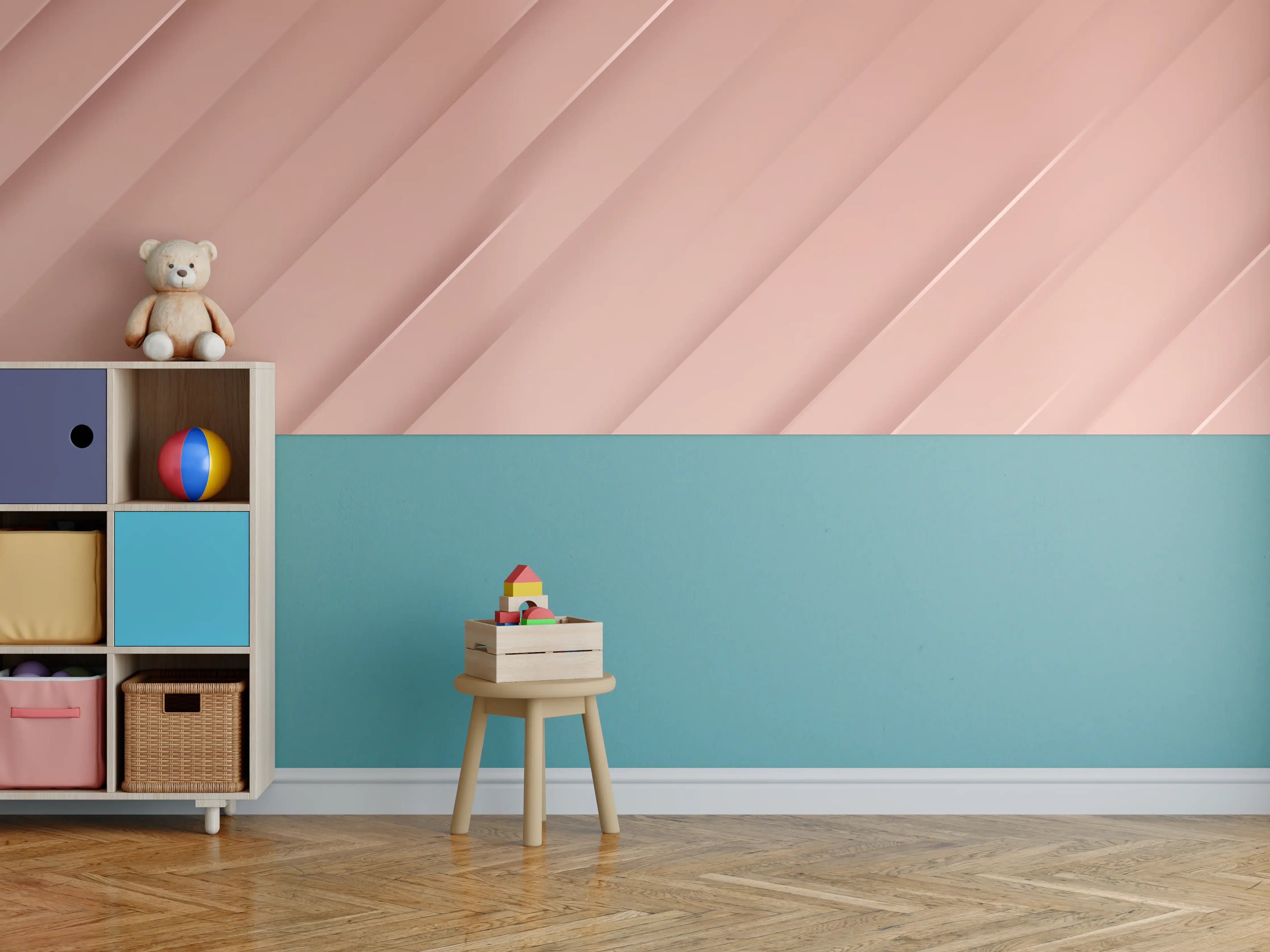 Kinderzimmer Wandgestaltung - Sanfte Rose Gold Textur