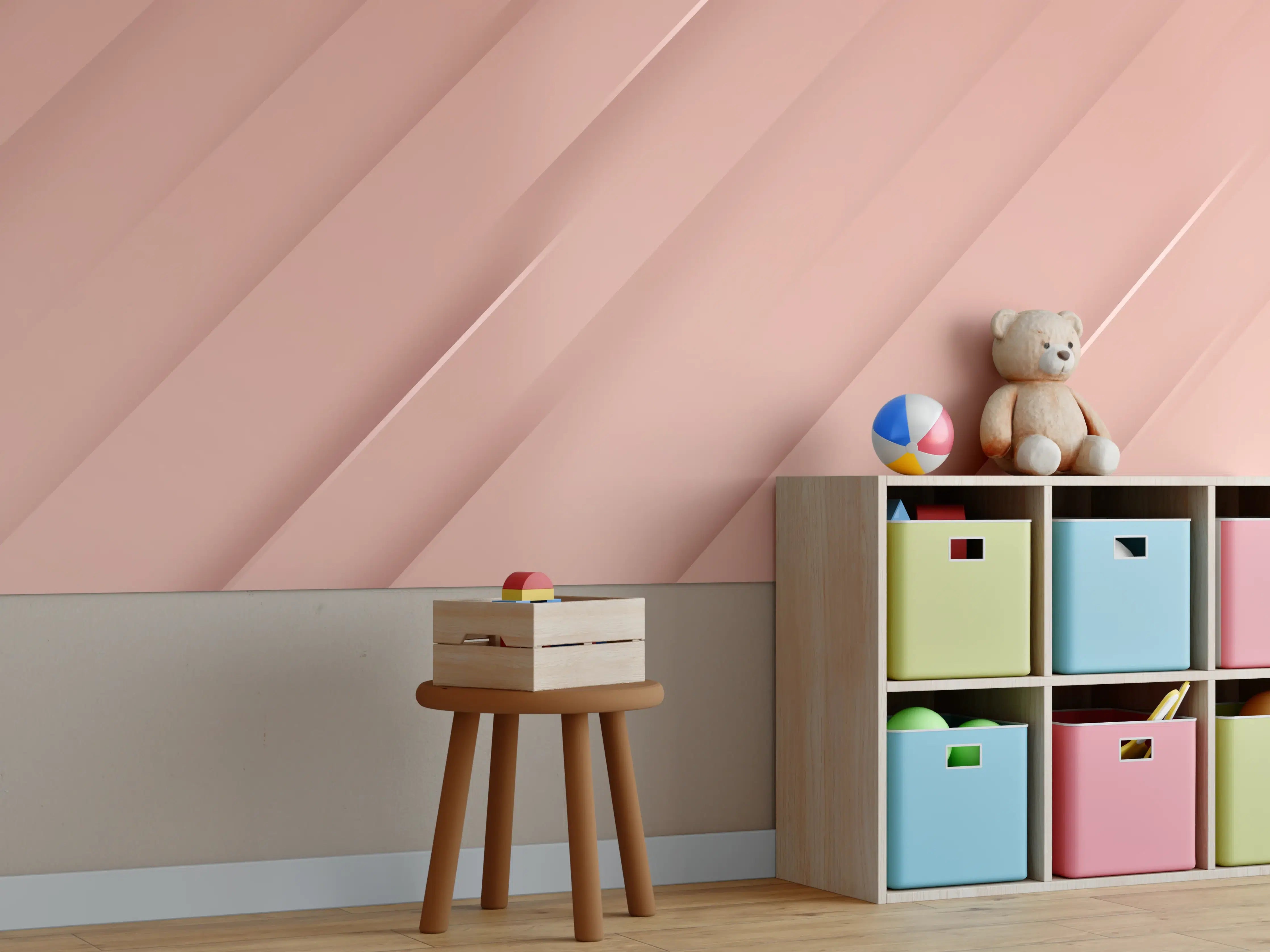 Kinderzimmer Wandgestaltung - Sanfte Rose Gold Textur