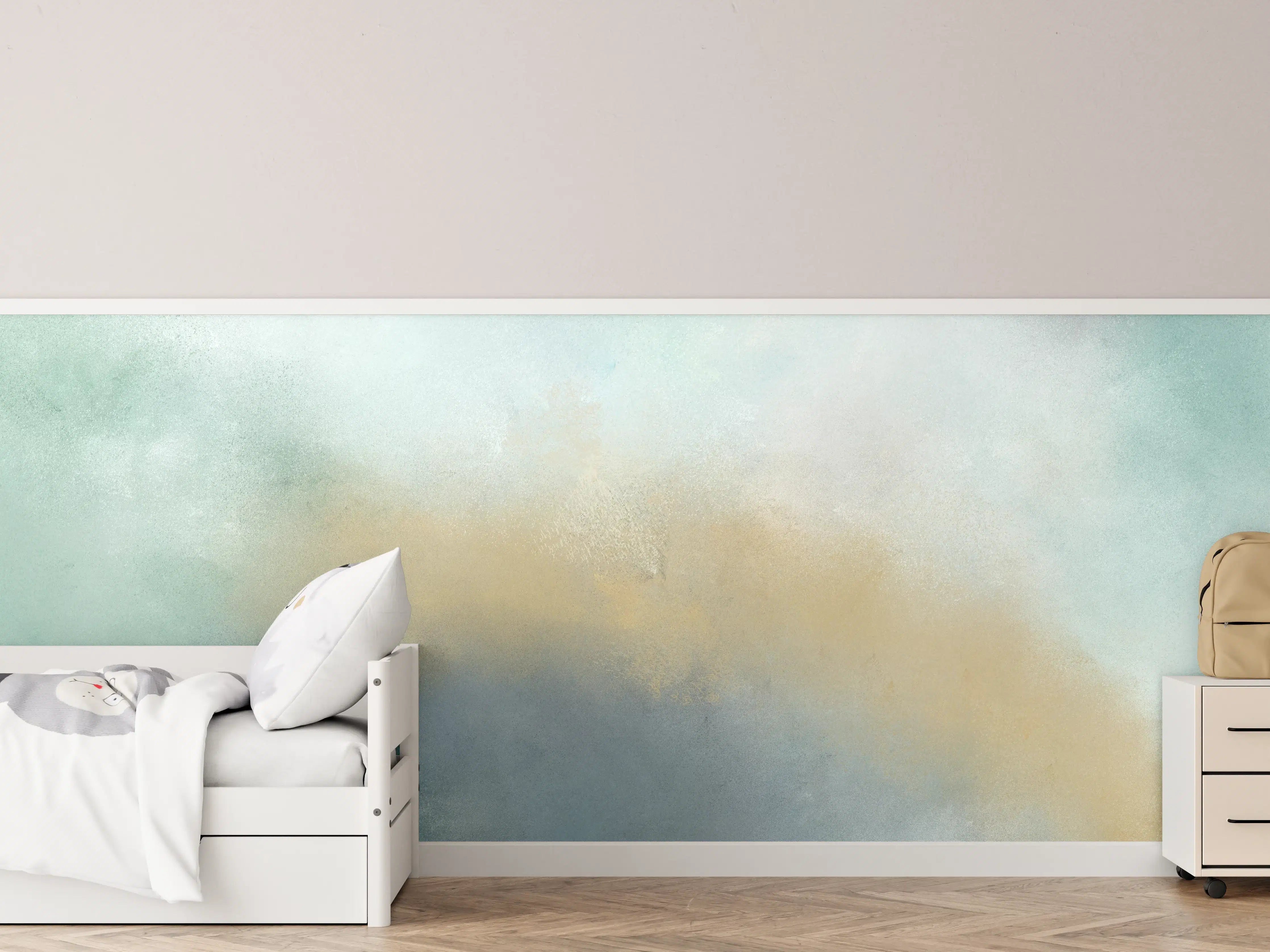 Kinderzimmer Wandgestaltung - Sanfte Wasserfarben im Aquarellstil