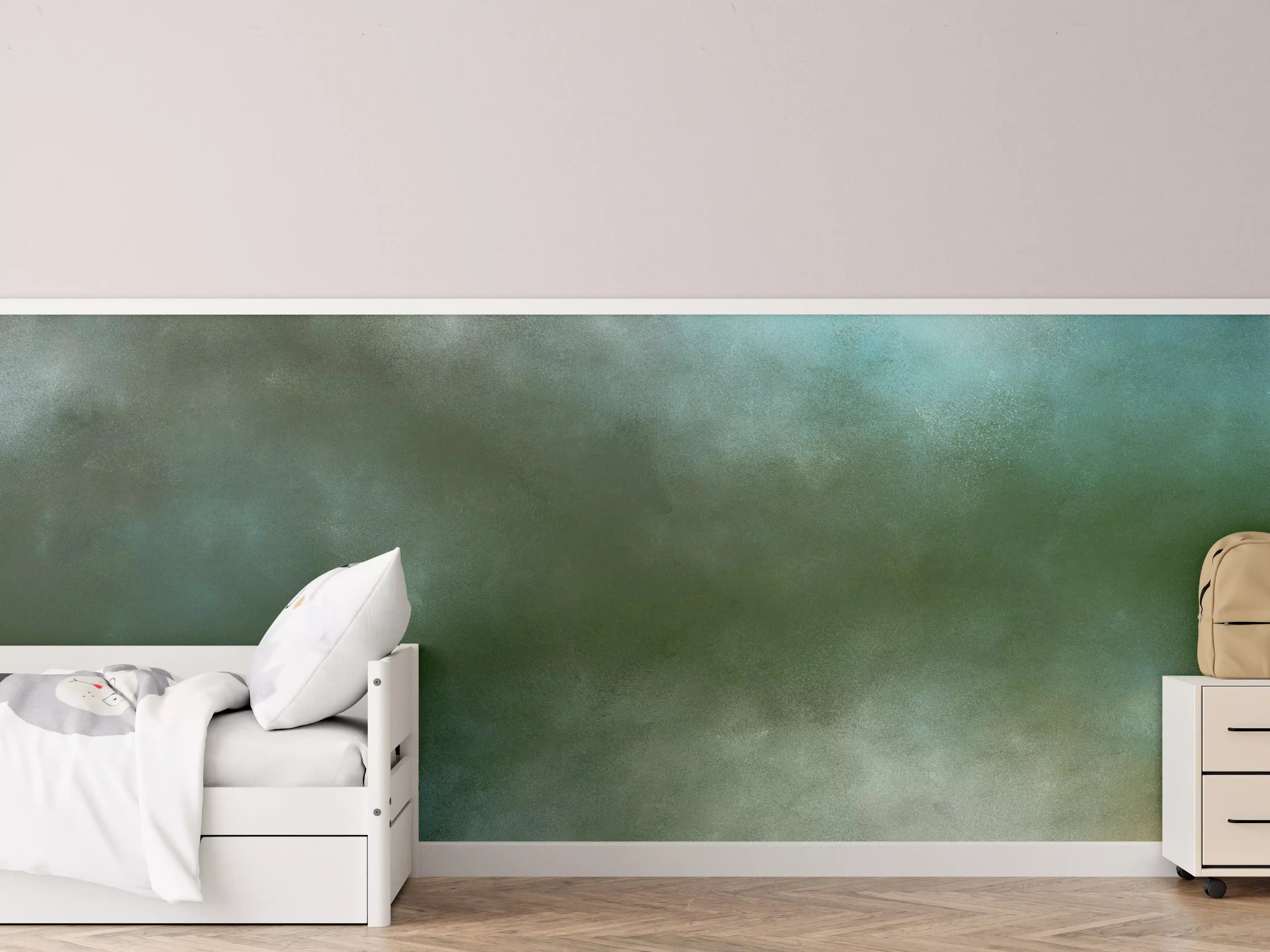 Kinderzimmer Wandgestaltung - Sanfte Wasserfarbentöne mit Blau- und Grüntönen