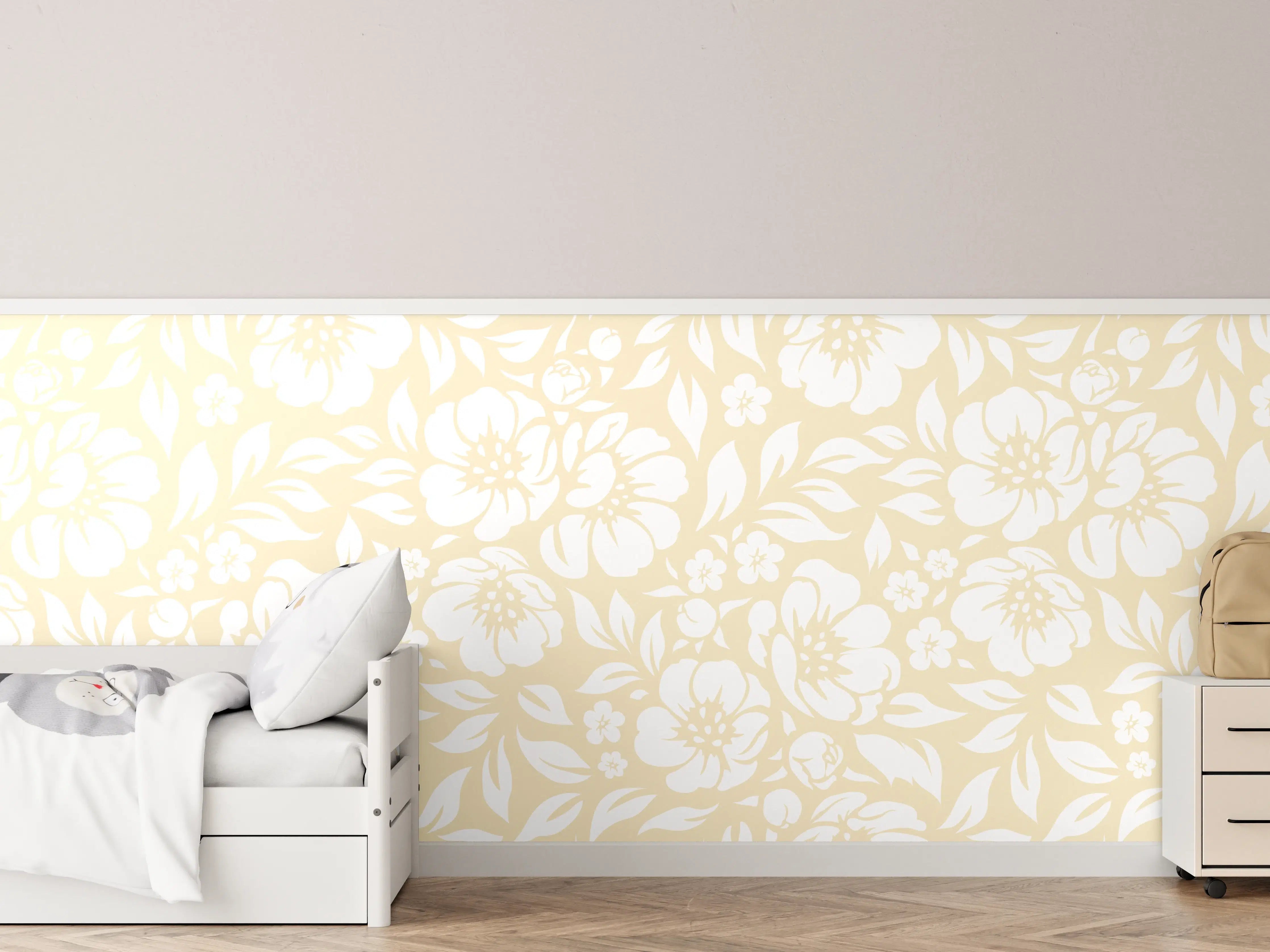 Kinderzimmer Wandgestaltung - Sanfte florale Natur-Optik
