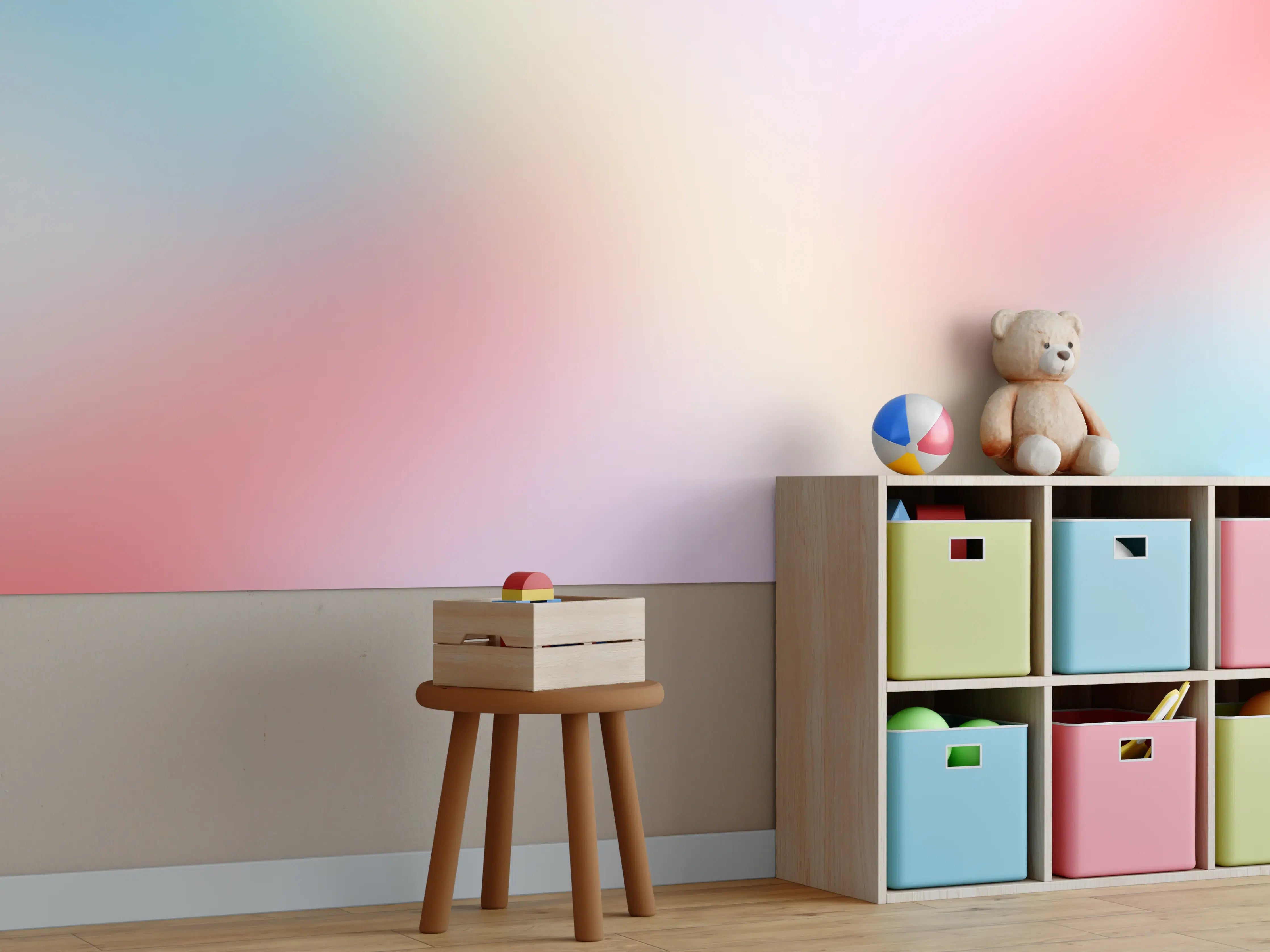 Kinderzimmer Wandgestaltung - Sanfter Pastell-Hintergrund mit Farbverlauf