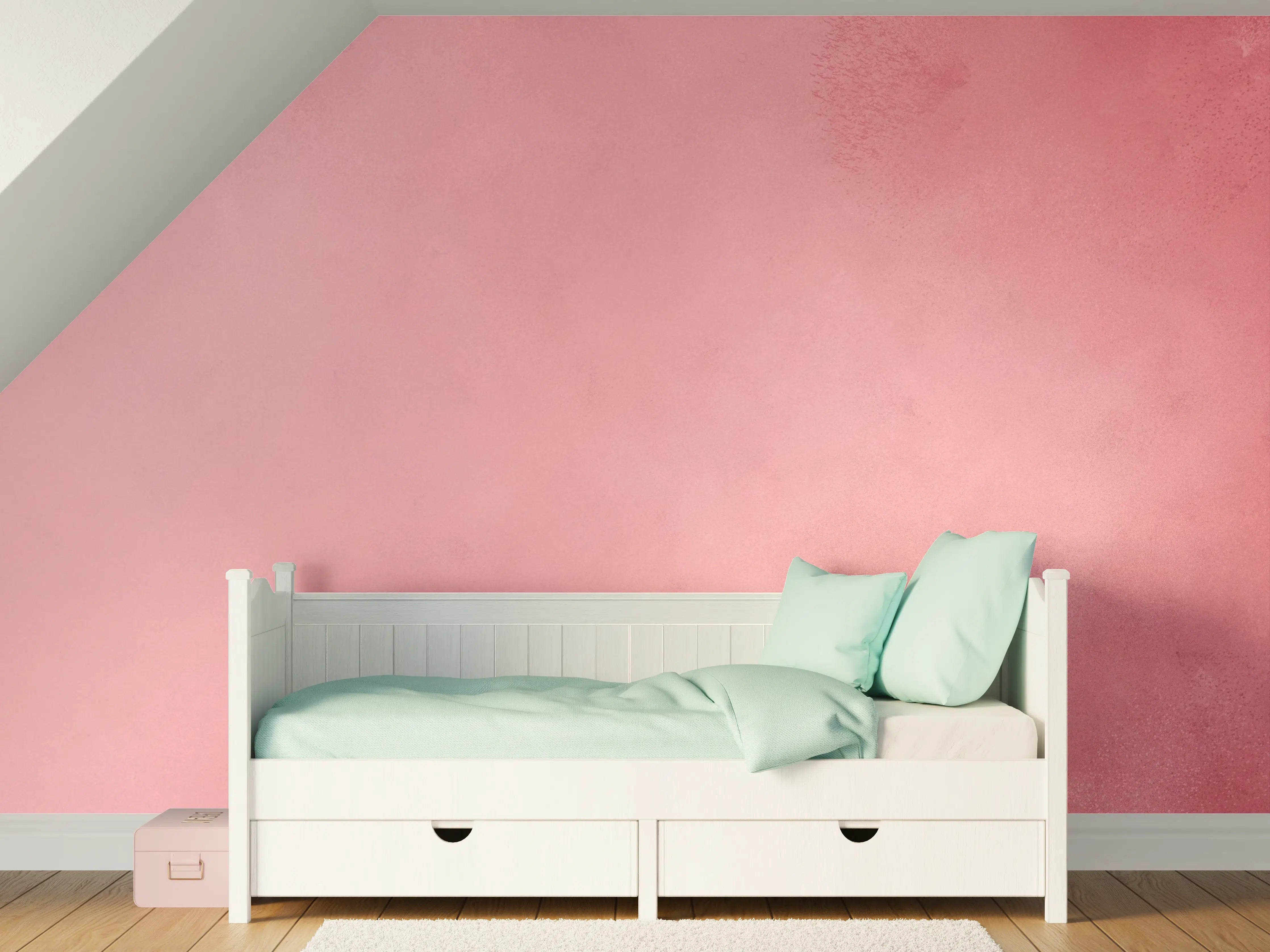 Kinderzimmer Wandgestaltung - Sanfter Rosé-Aquarellhintergrund