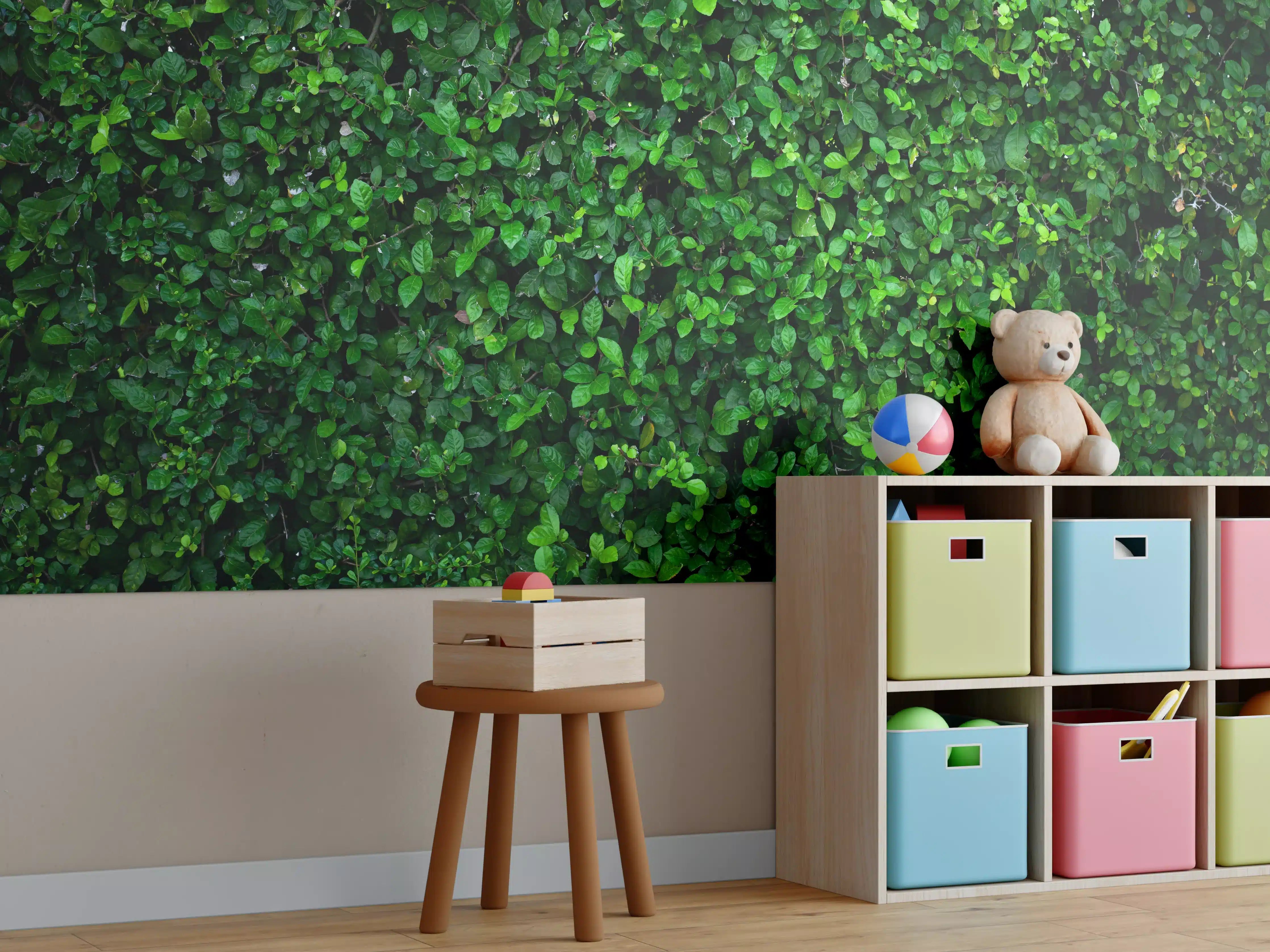 Kinderzimmer Wandgestaltung - Satte grüne Blätter