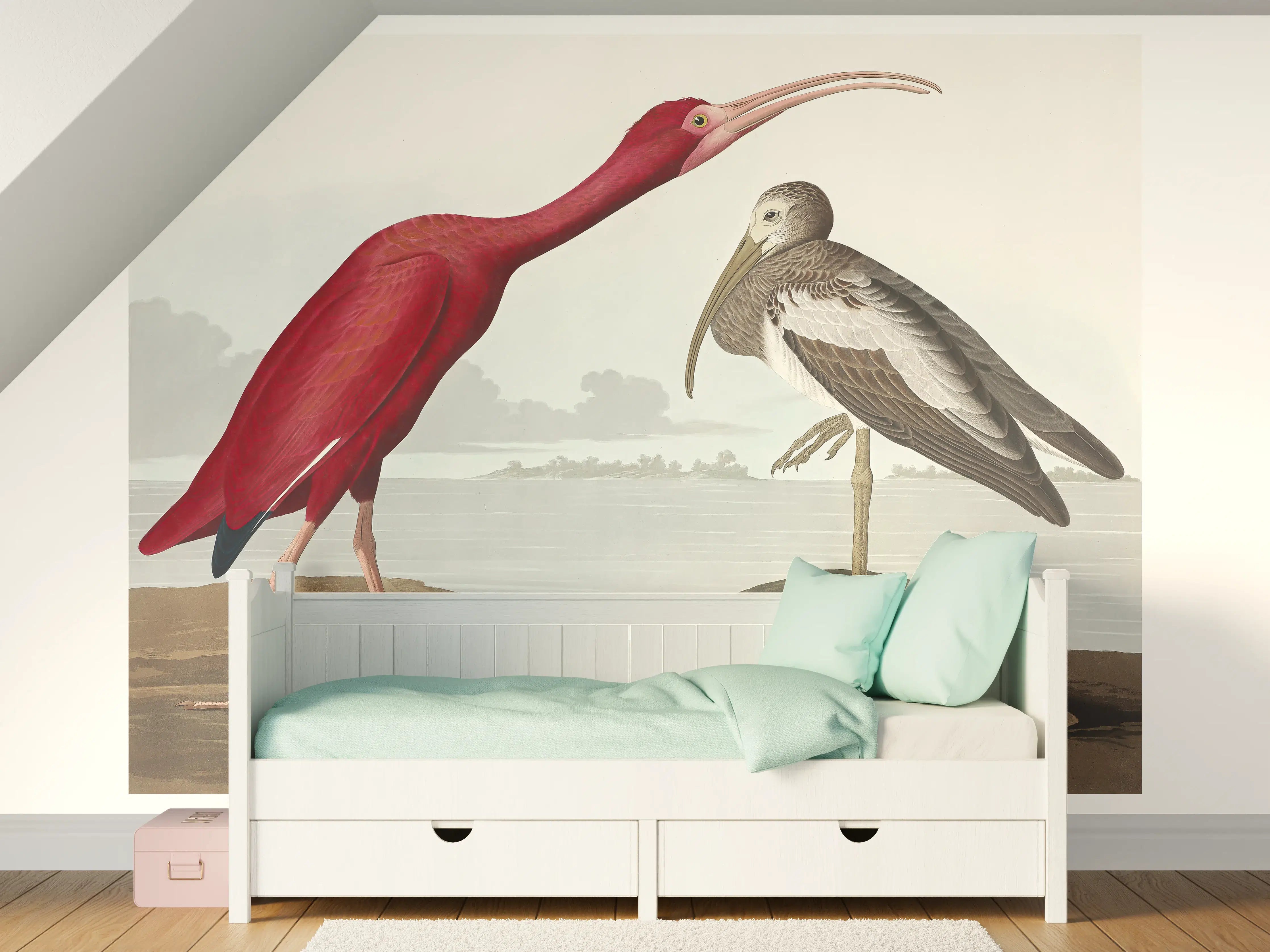 Kinderzimmer Wandgestaltung - Scharlachsichler Portrait - John James Audubon