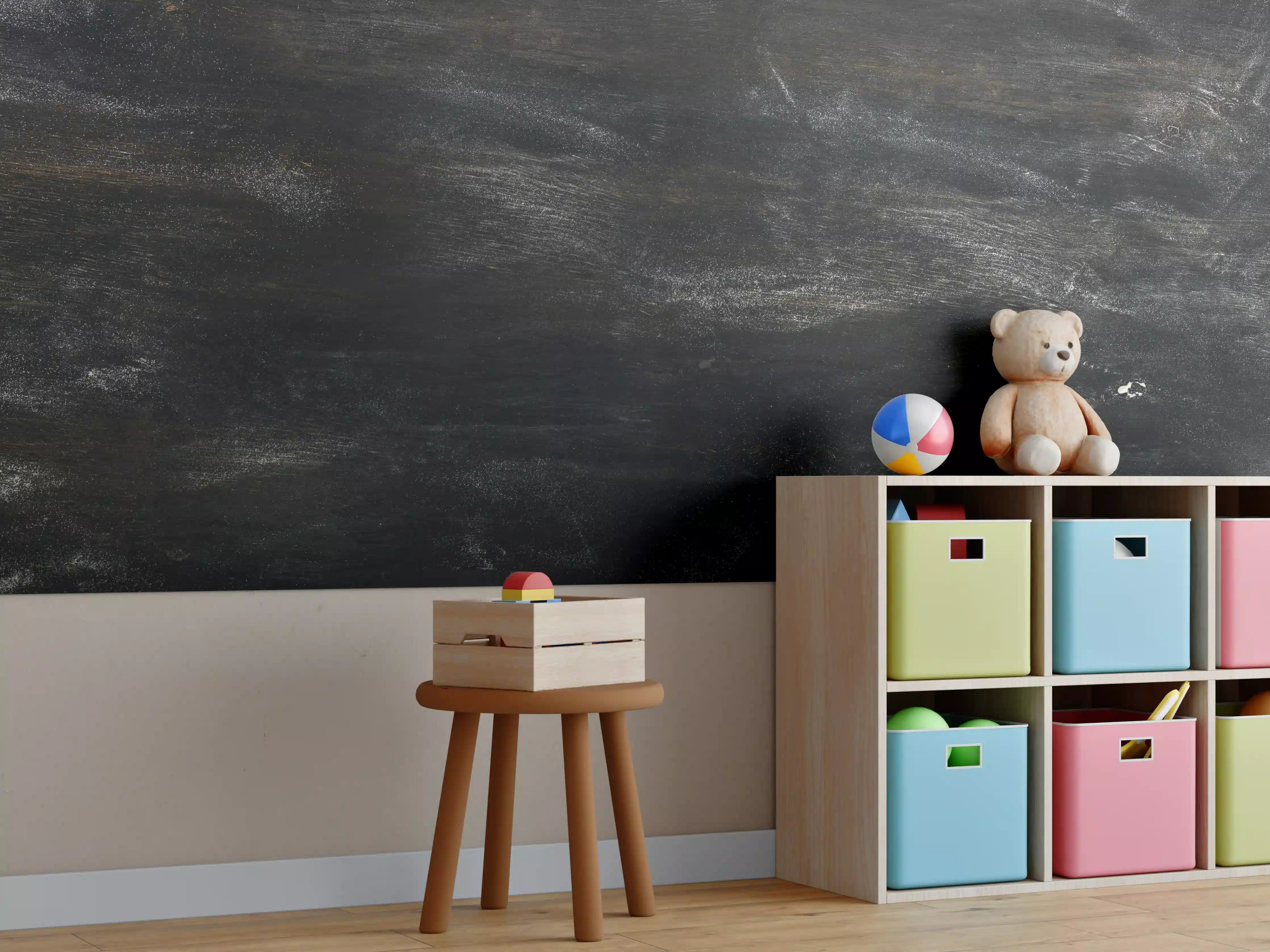 Kinderzimmer Wandgestaltung - Schieferstein mit Mehl