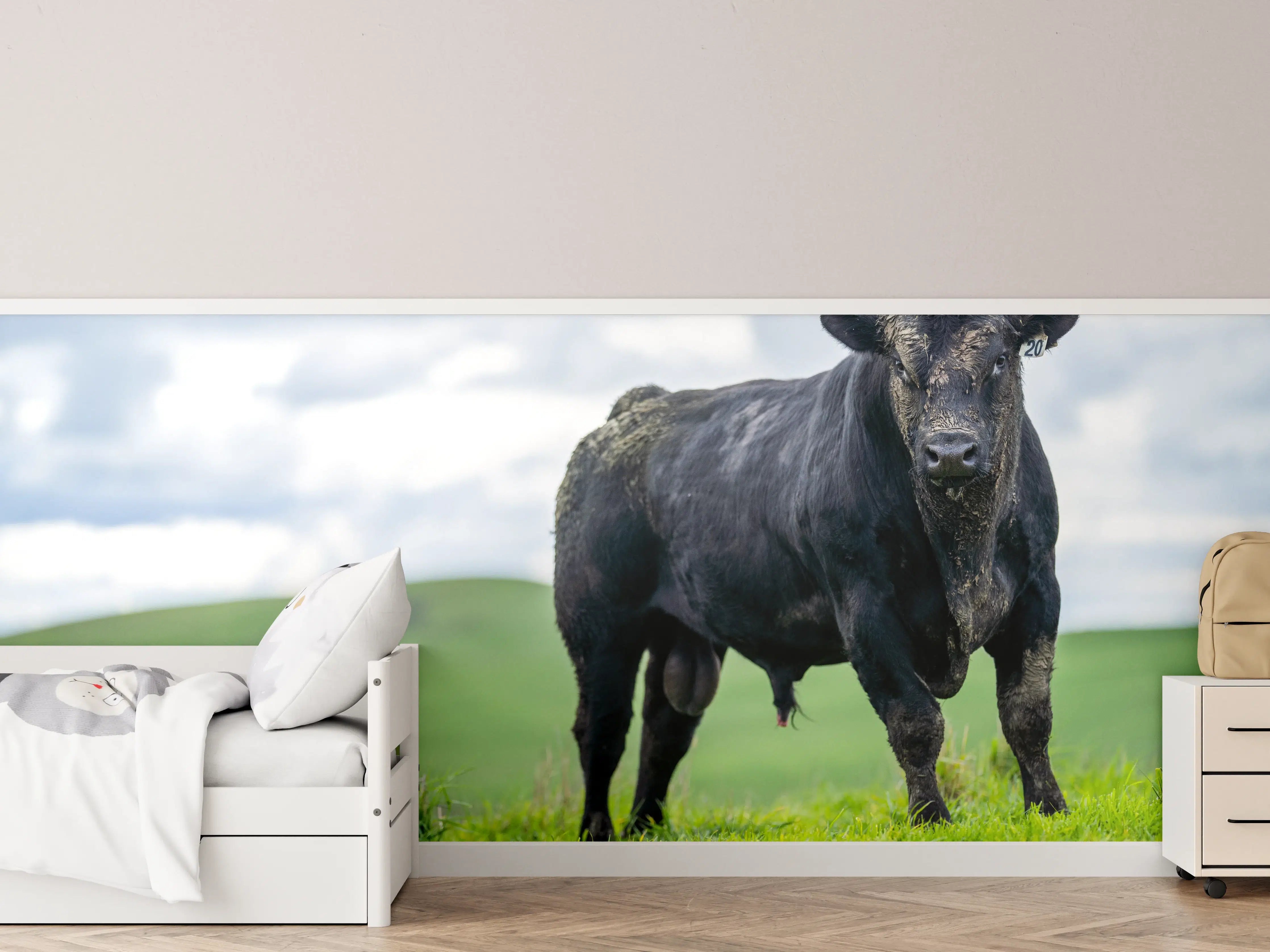 Kinderzimmer Wandgestaltung - Schmutziger Aberdeen Angus