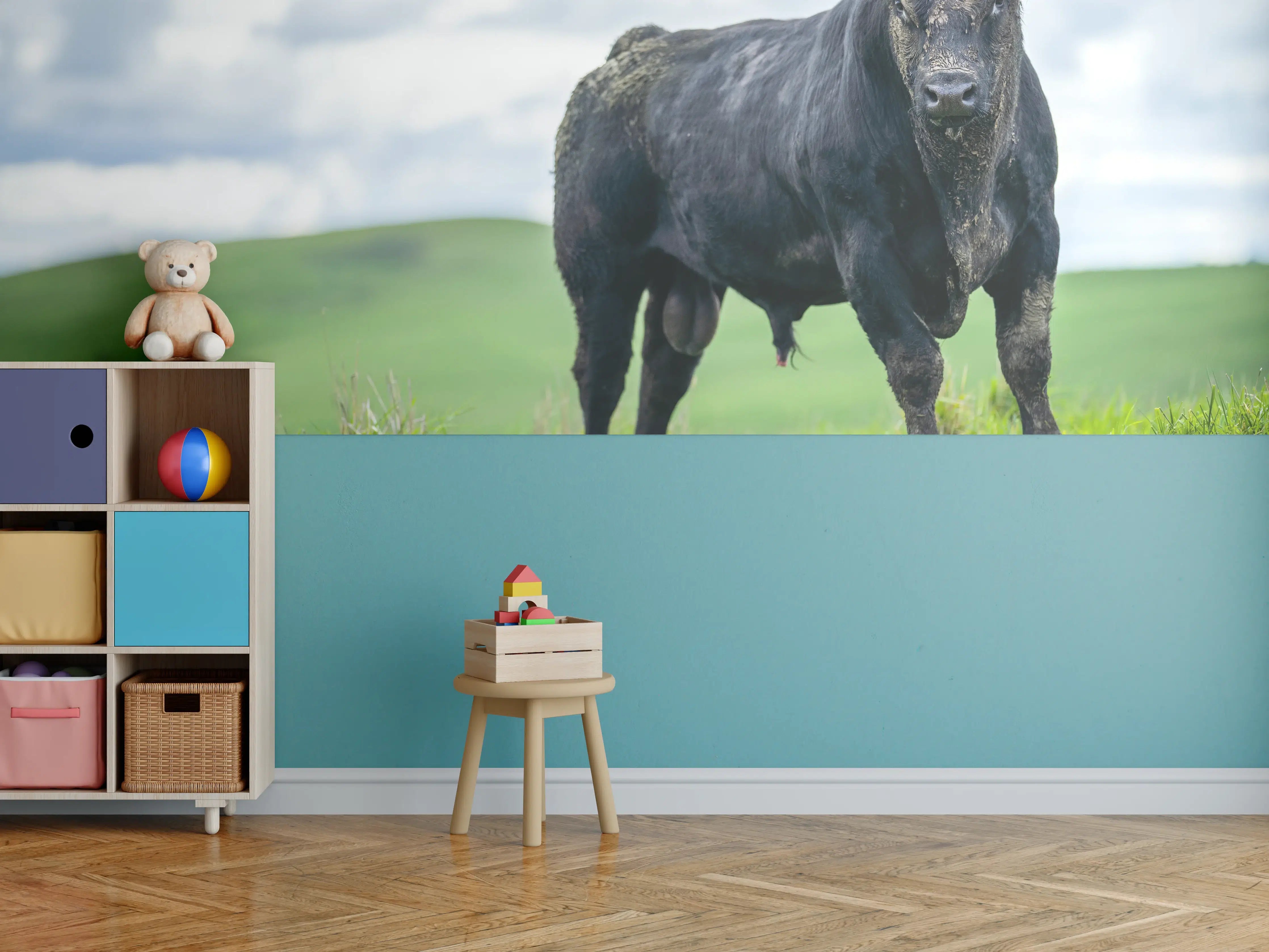 Kinderzimmer Wandgestaltung - Schmutziger Aberdeen Angus