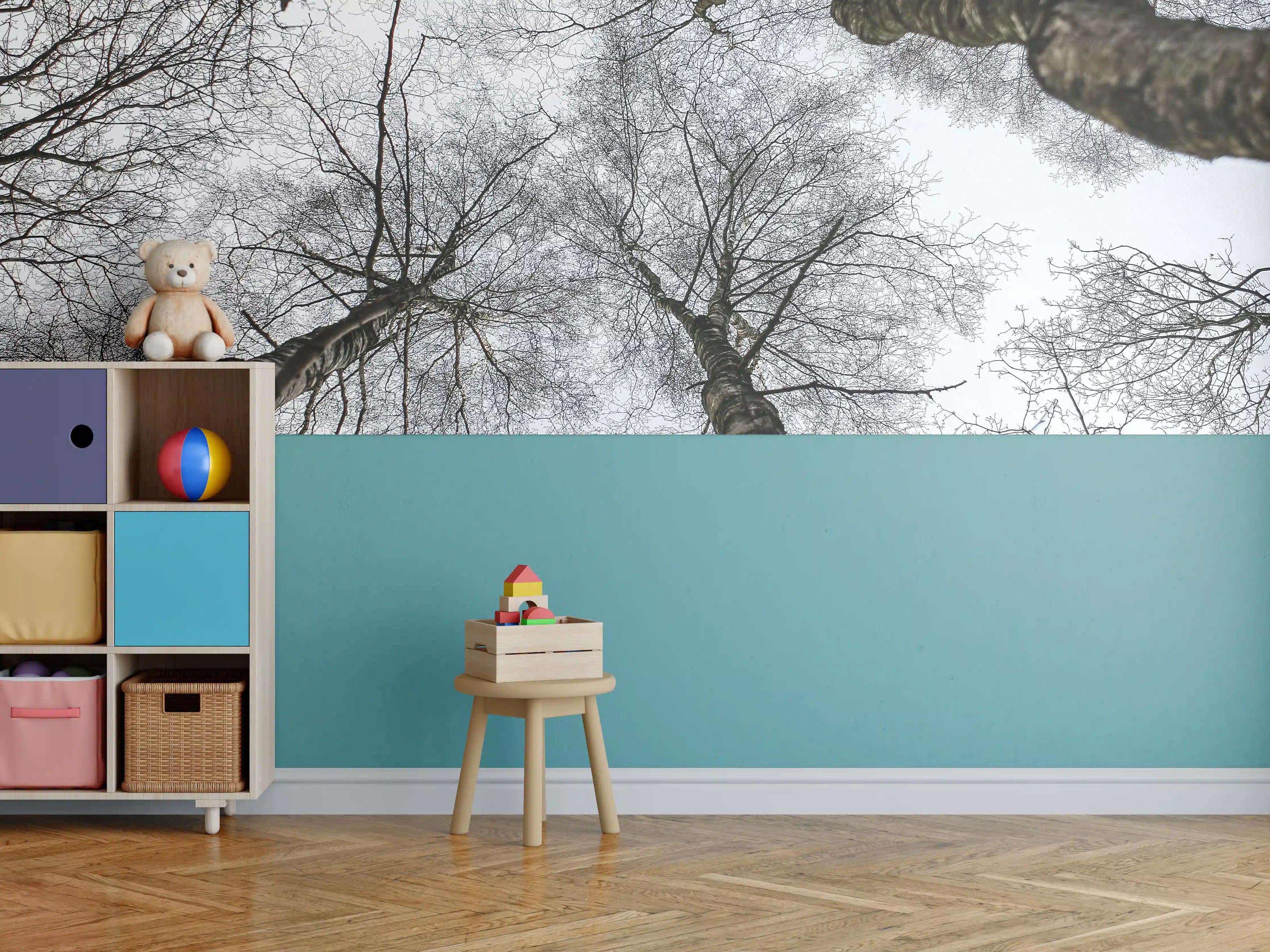 Kinderzimmer Wandgestaltung - Schnee Wald