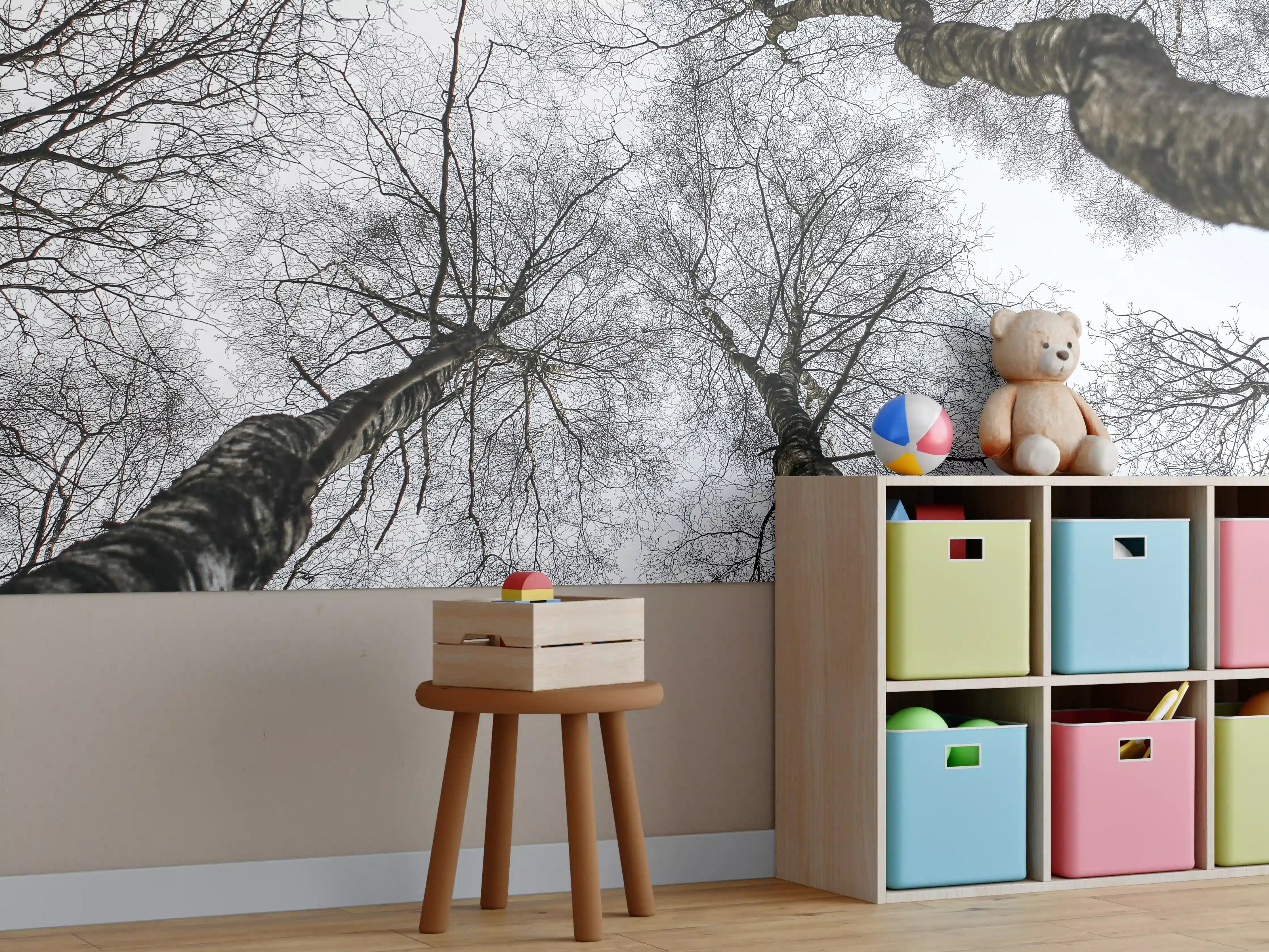 Kinderzimmer Wandgestaltung - Schnee Wald