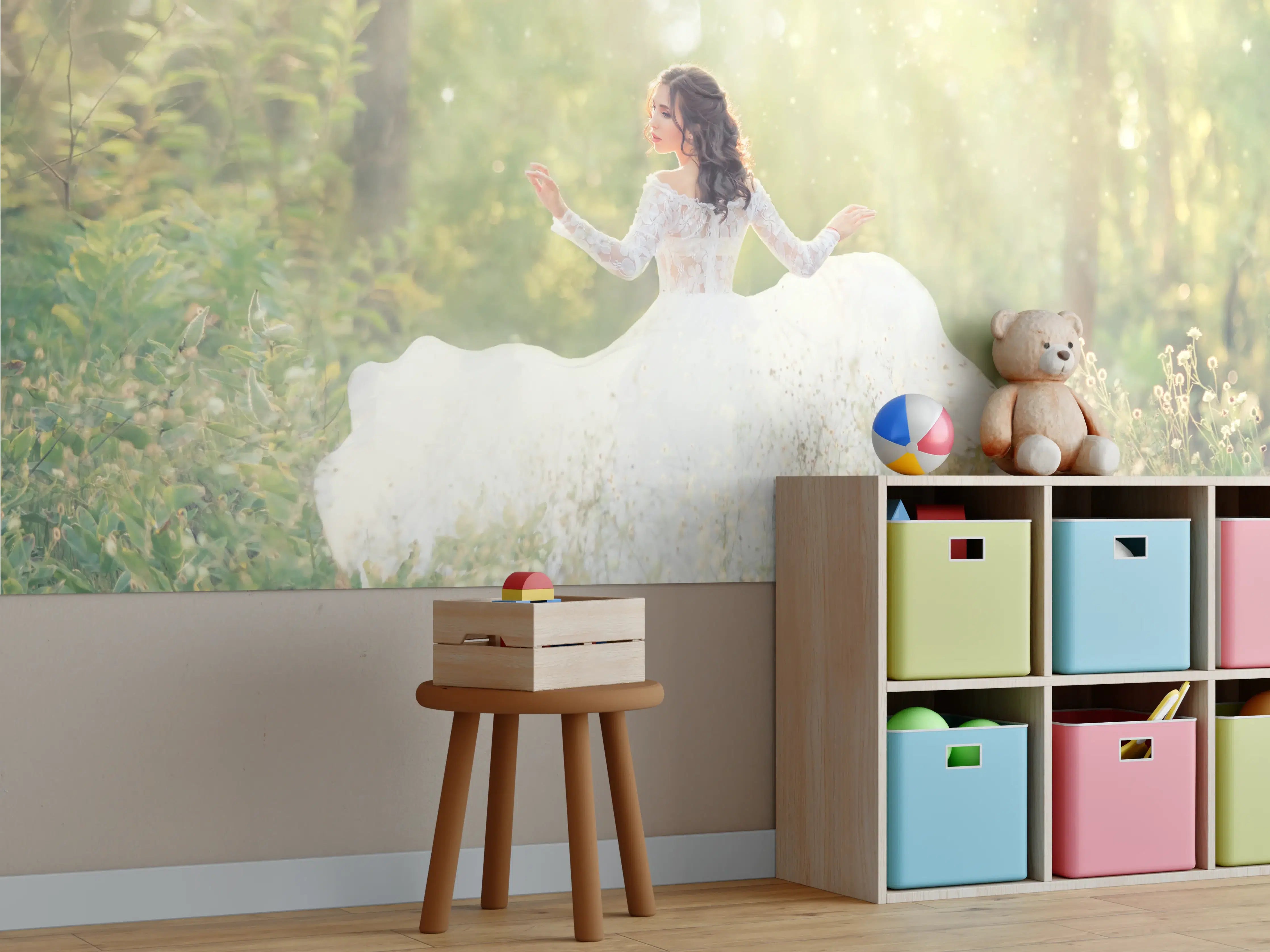 Kinderzimmer Wandgestaltung - Schöne Braut im Wald