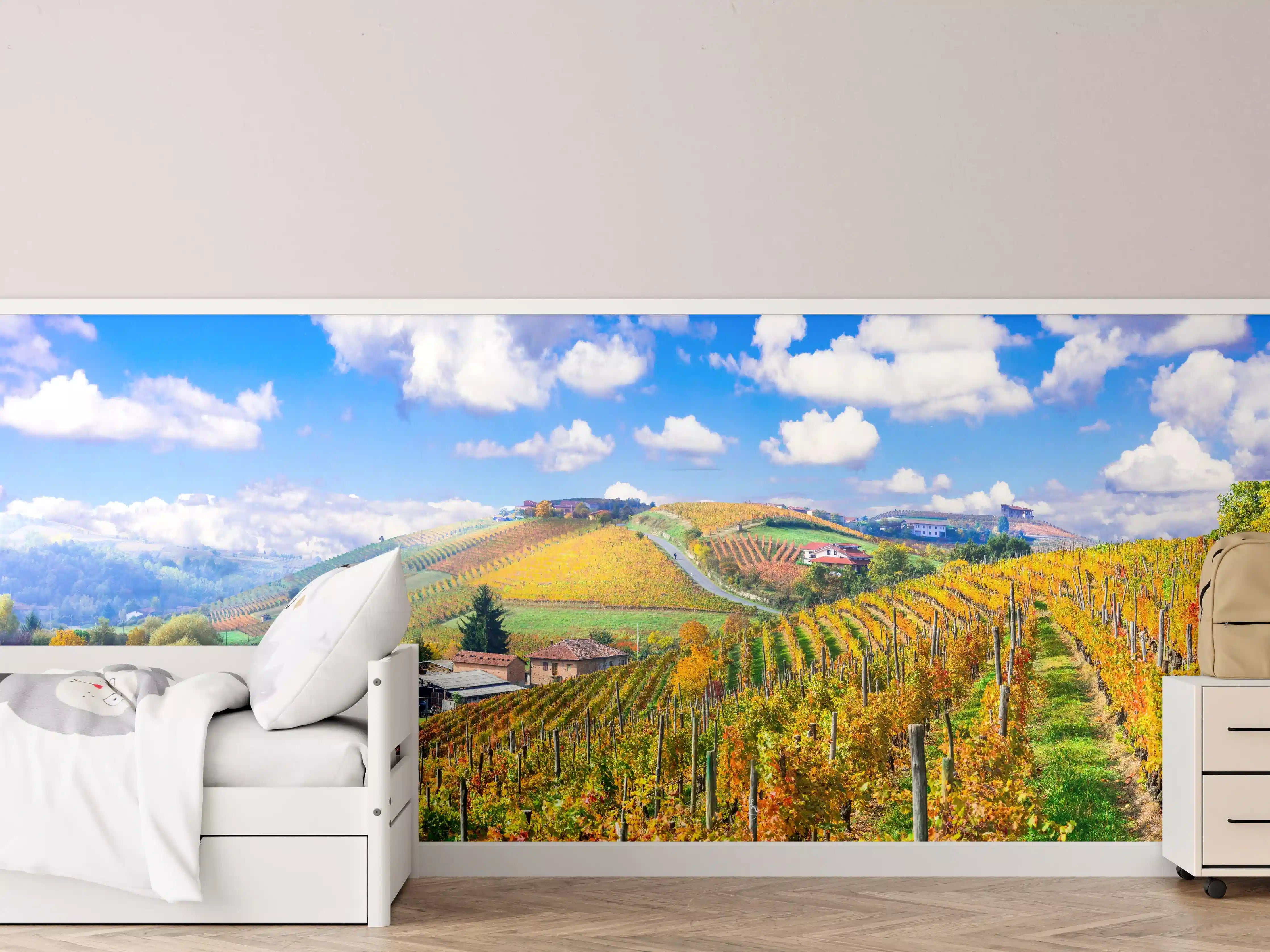 Kinderzimmer Wandgestaltung - Schöne Herbstlandschaft mit Weinbergen - Toskana