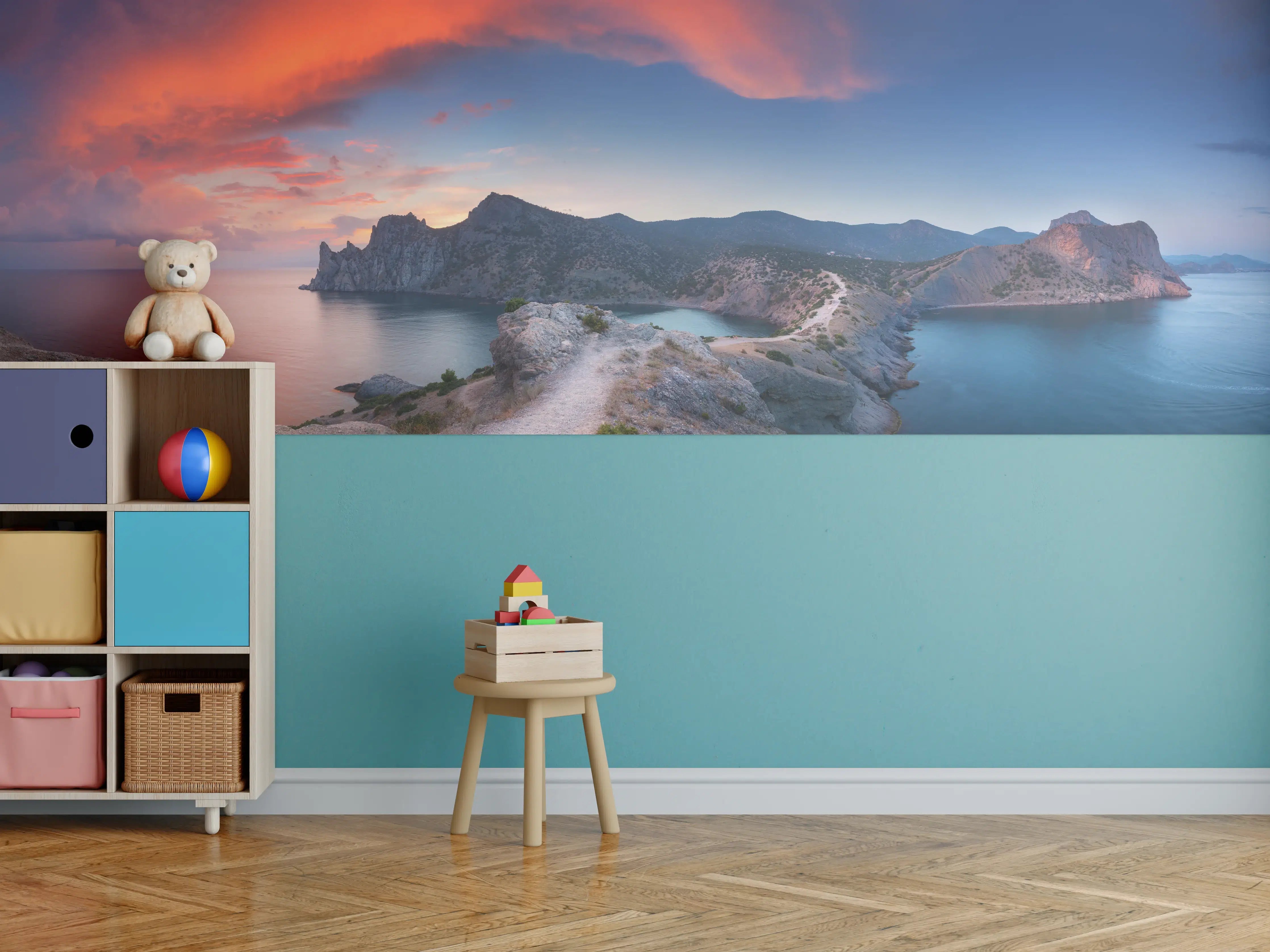 Kinderzimmer Wandgestaltung - Schöne Panoramalandschaft mit Bergen