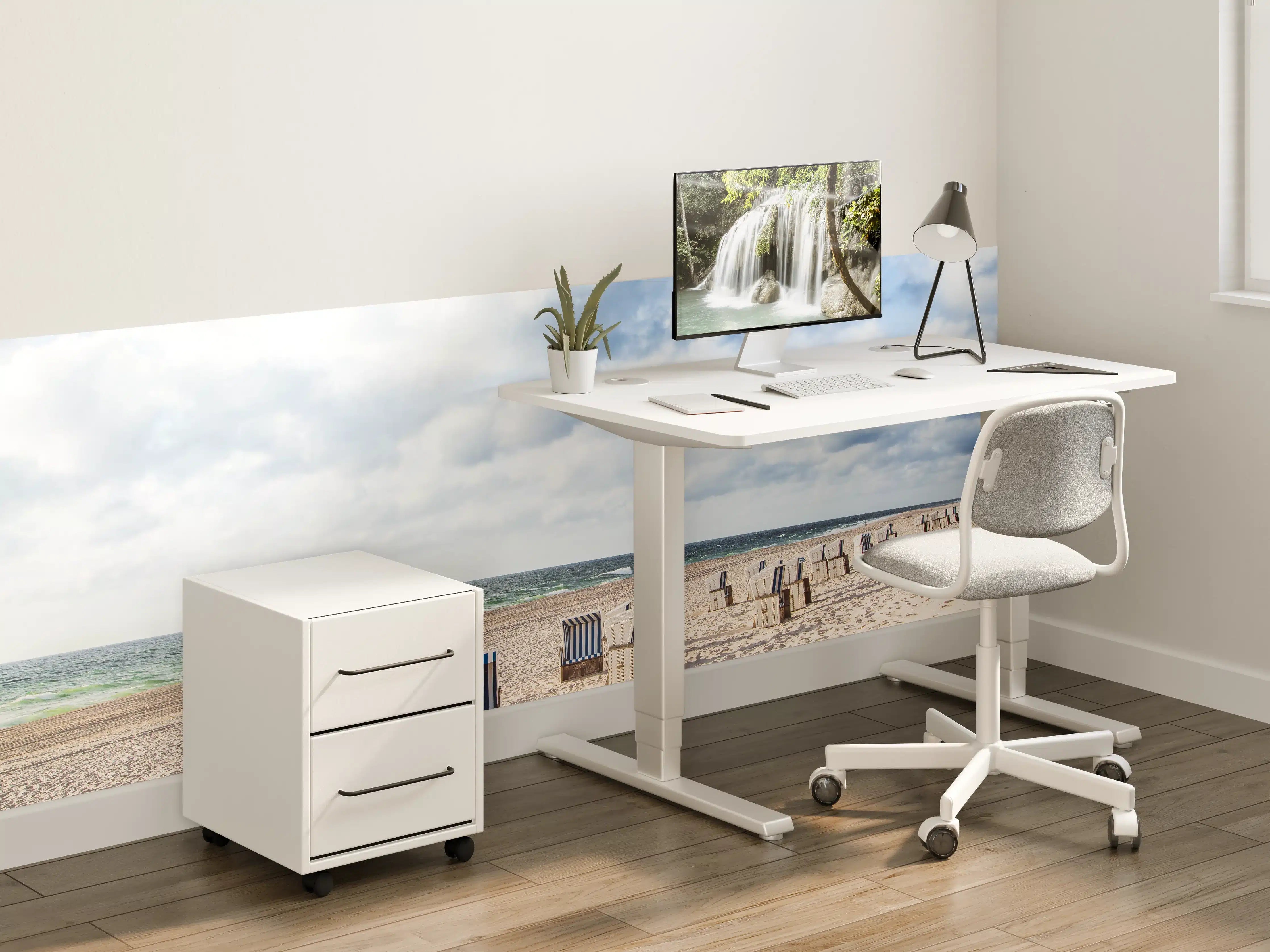 Kinderzimmer Wandgestaltung - Schöne Strandliegestühle in Blau und Weiß