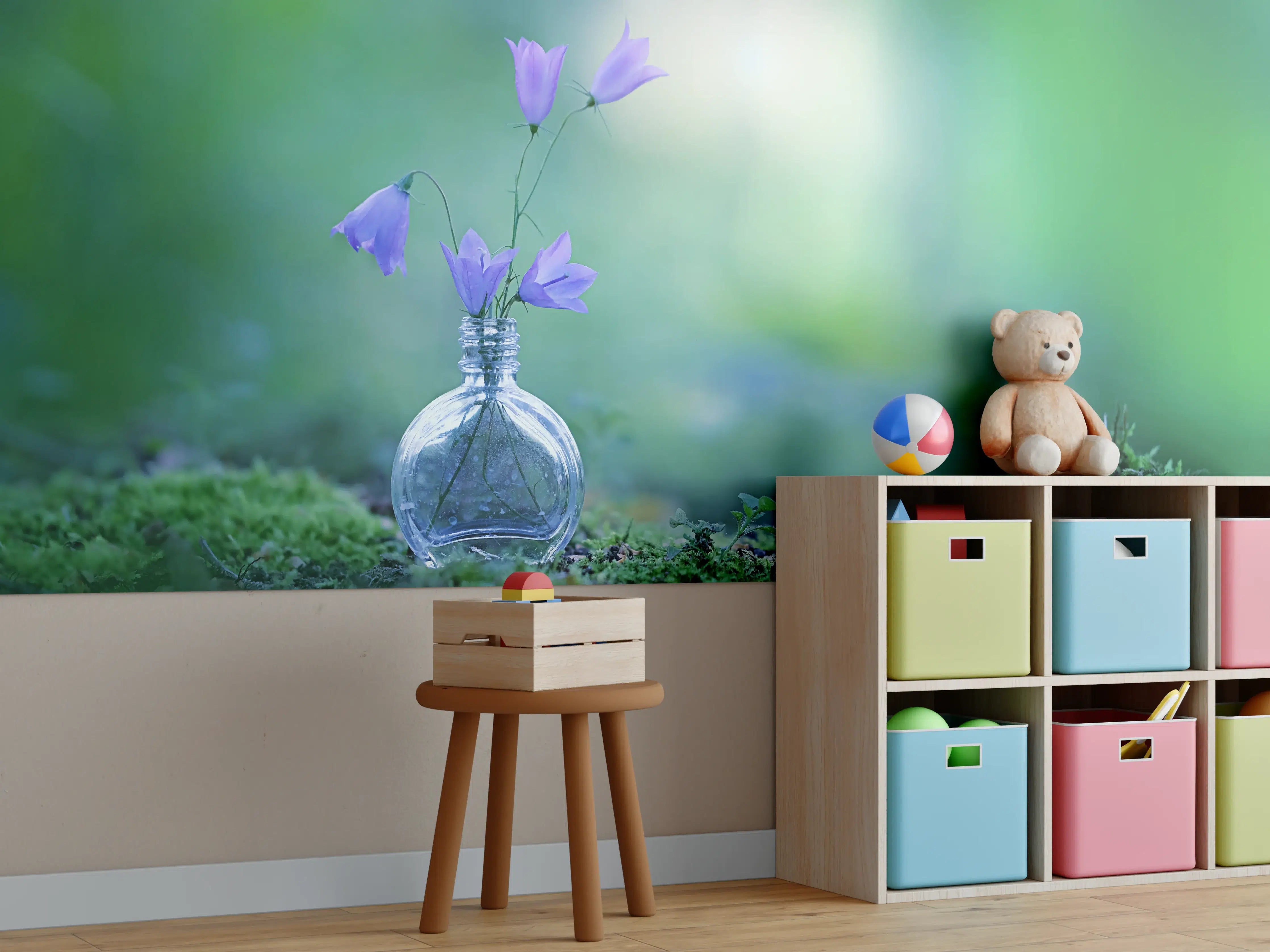 Kinderzimmer Wandgestaltung - Schöne campanula Blumen