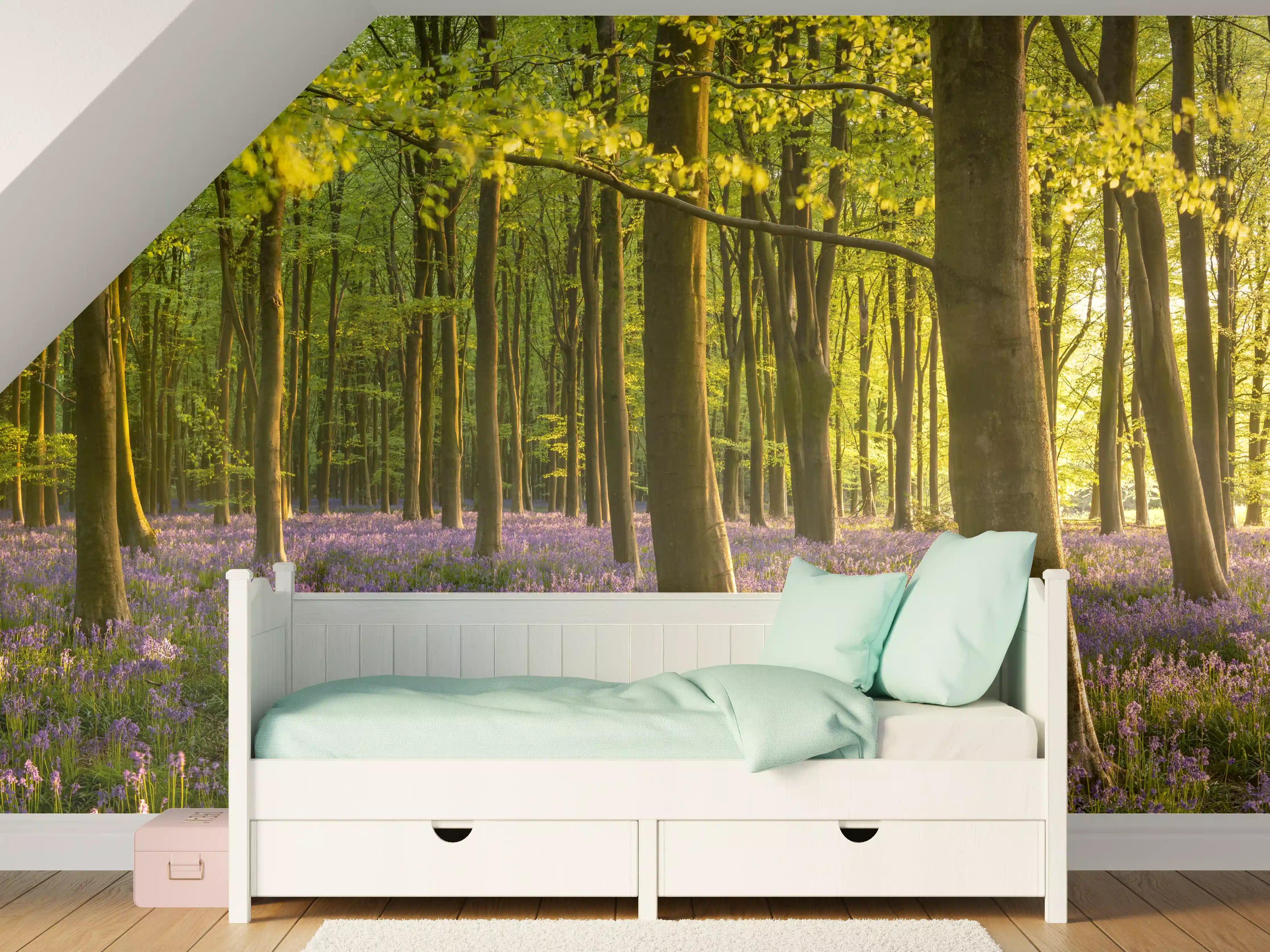 Kinderzimmer Wandgestaltung - Schöner Blauglockenwald