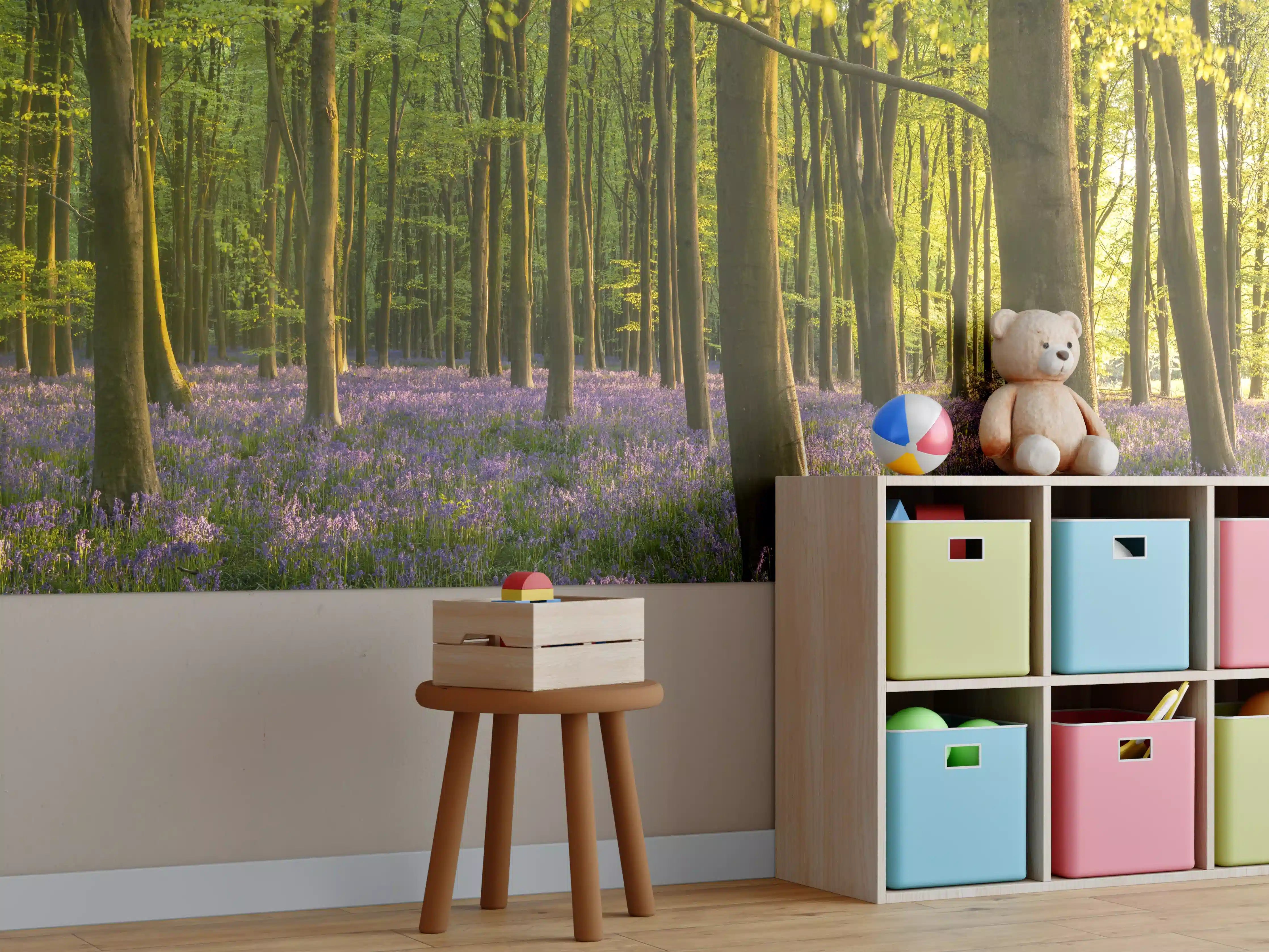 Kinderzimmer Wandgestaltung - Schöner Blauglockenwald