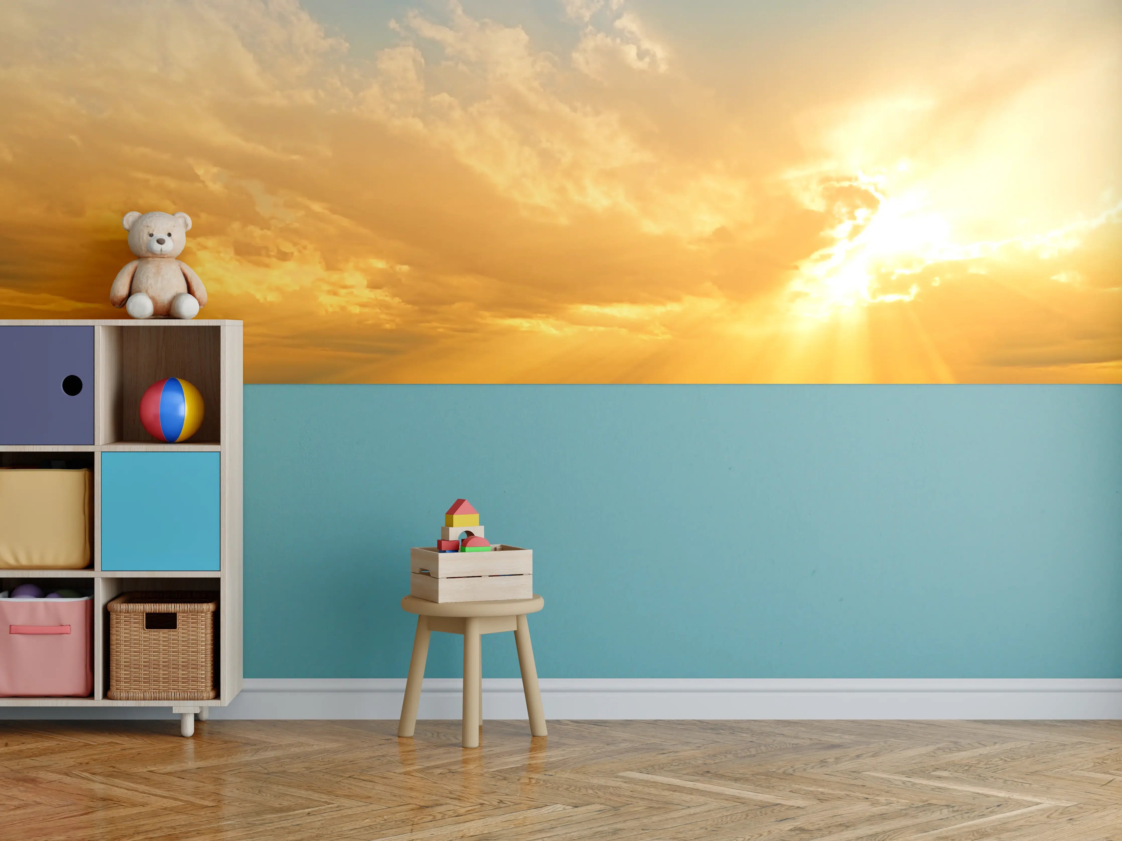 Kinderzimmer Wandgestaltung - Schöner Blick auf Sonnenuntergang