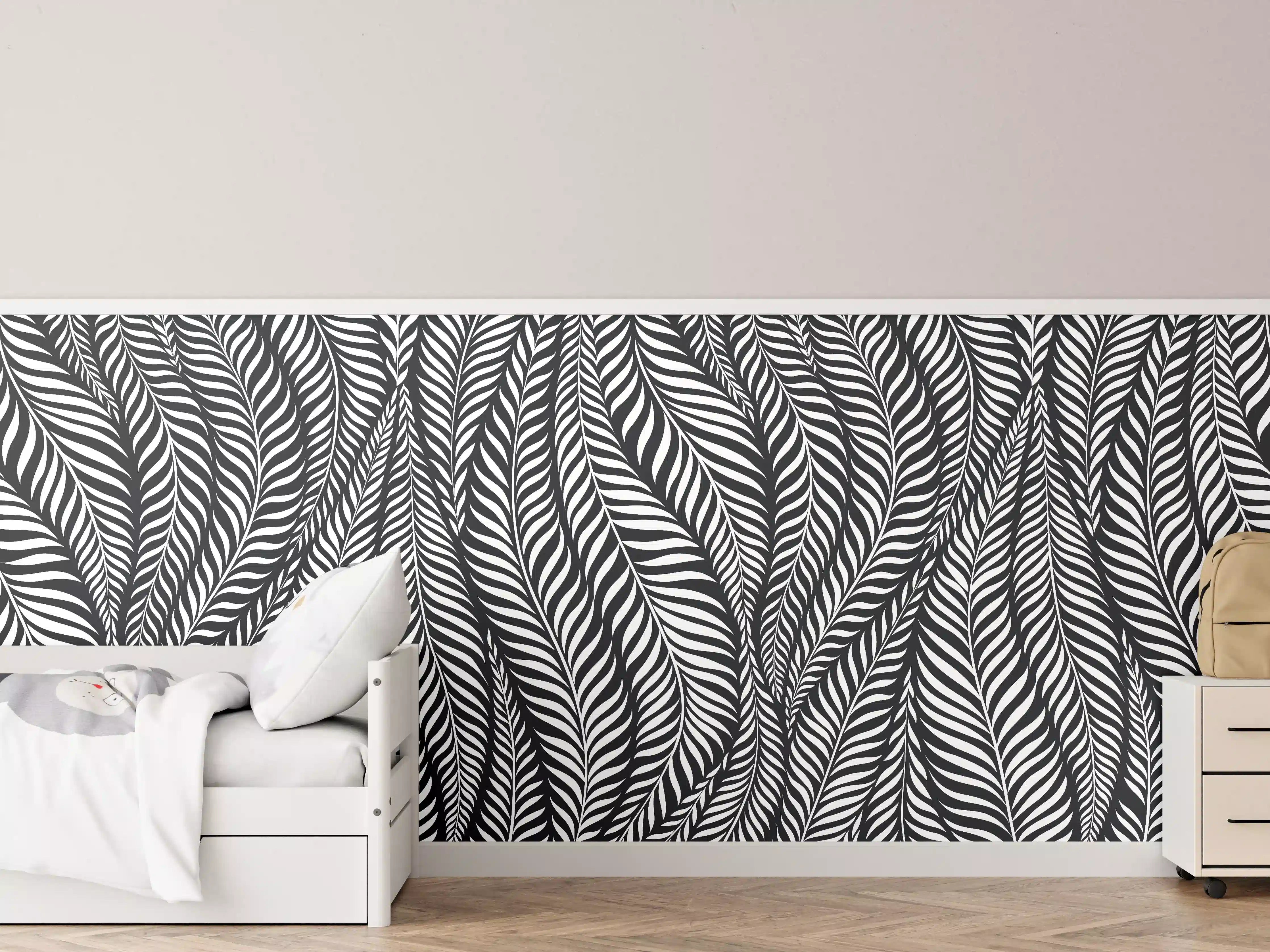 Kinderzimmer Wandgestaltung - Schwarz-Weiß-Optik für eleganten Stil