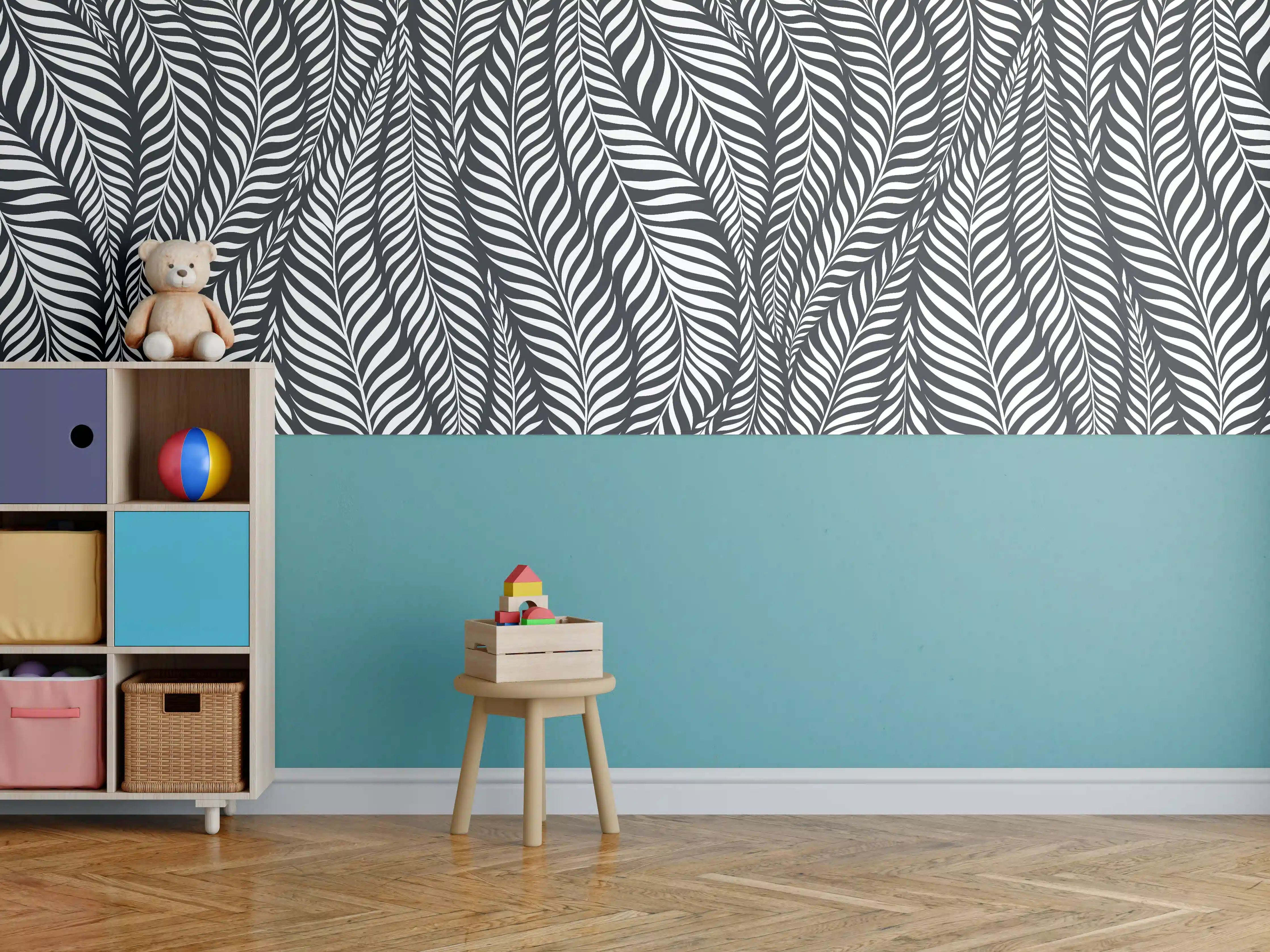 Kinderzimmer Wandgestaltung - Schwarz-Weiß-Optik für eleganten Stil