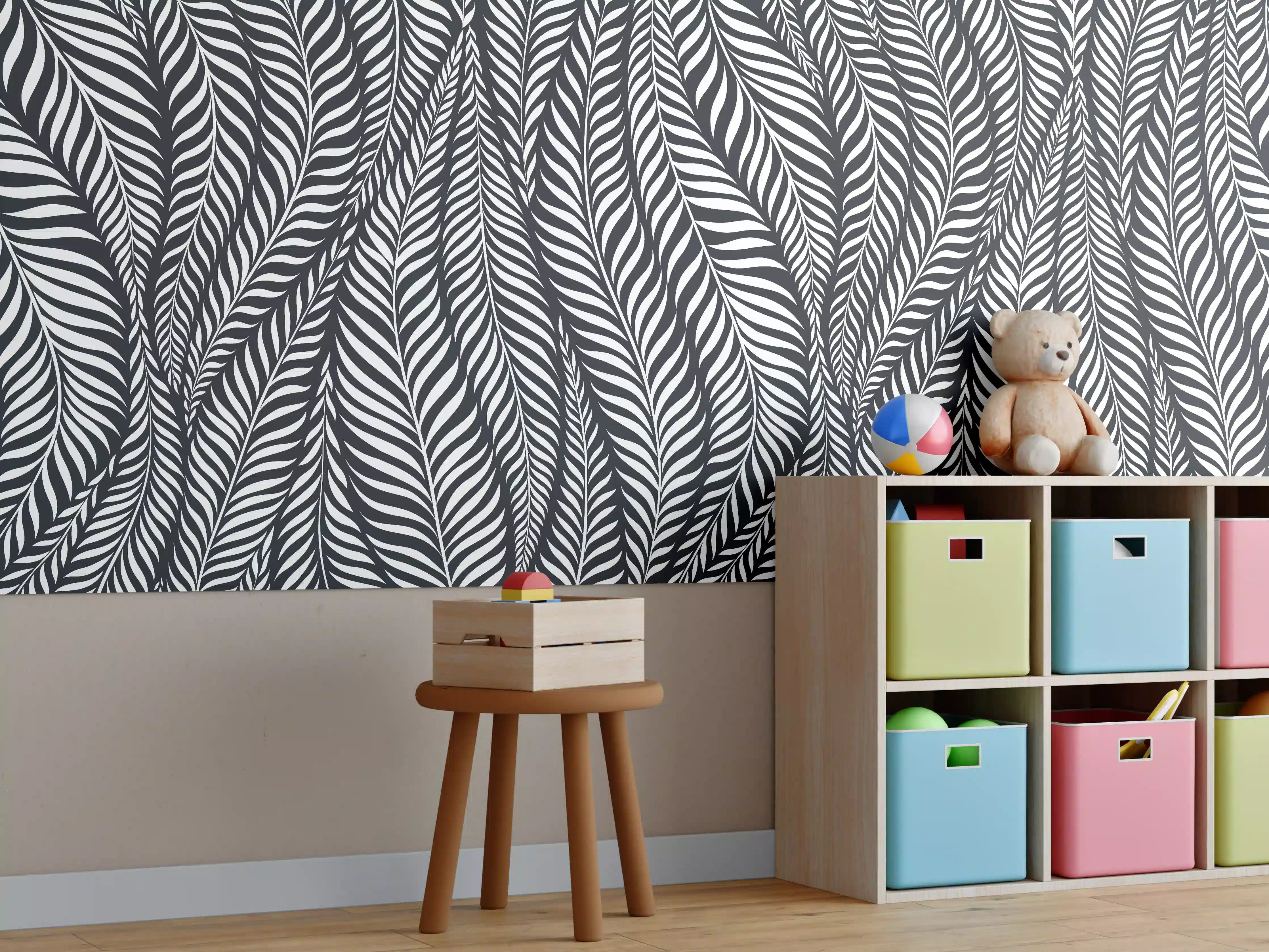 Kinderzimmer Wandgestaltung - Schwarz-Weiß-Optik für eleganten Stil