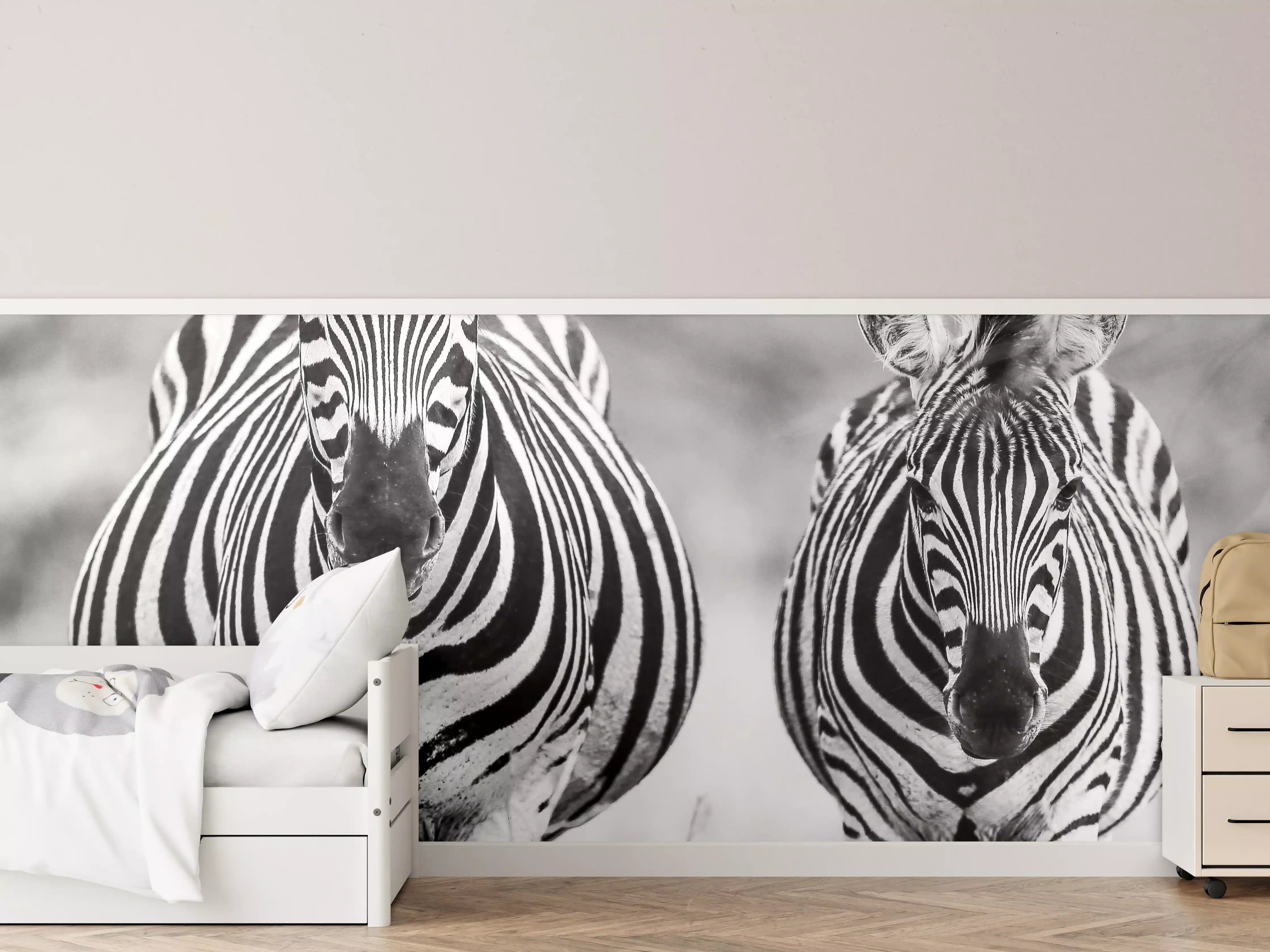 Kinderzimmer Wandgestaltung - Schwarz-Weiß Zebrapaar