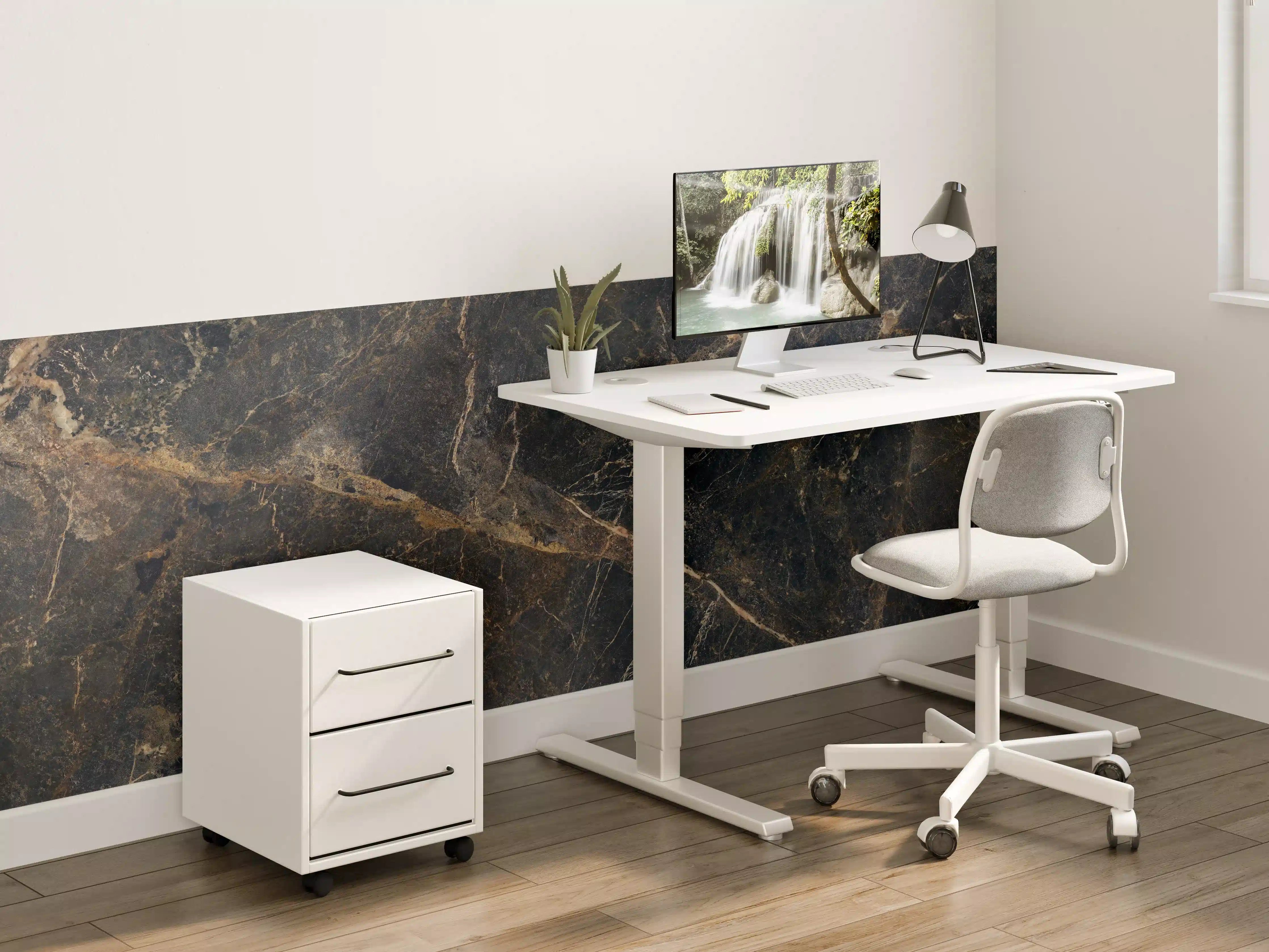 Kinderzimmer Wandgestaltung - Schwarze edle Marmortextur