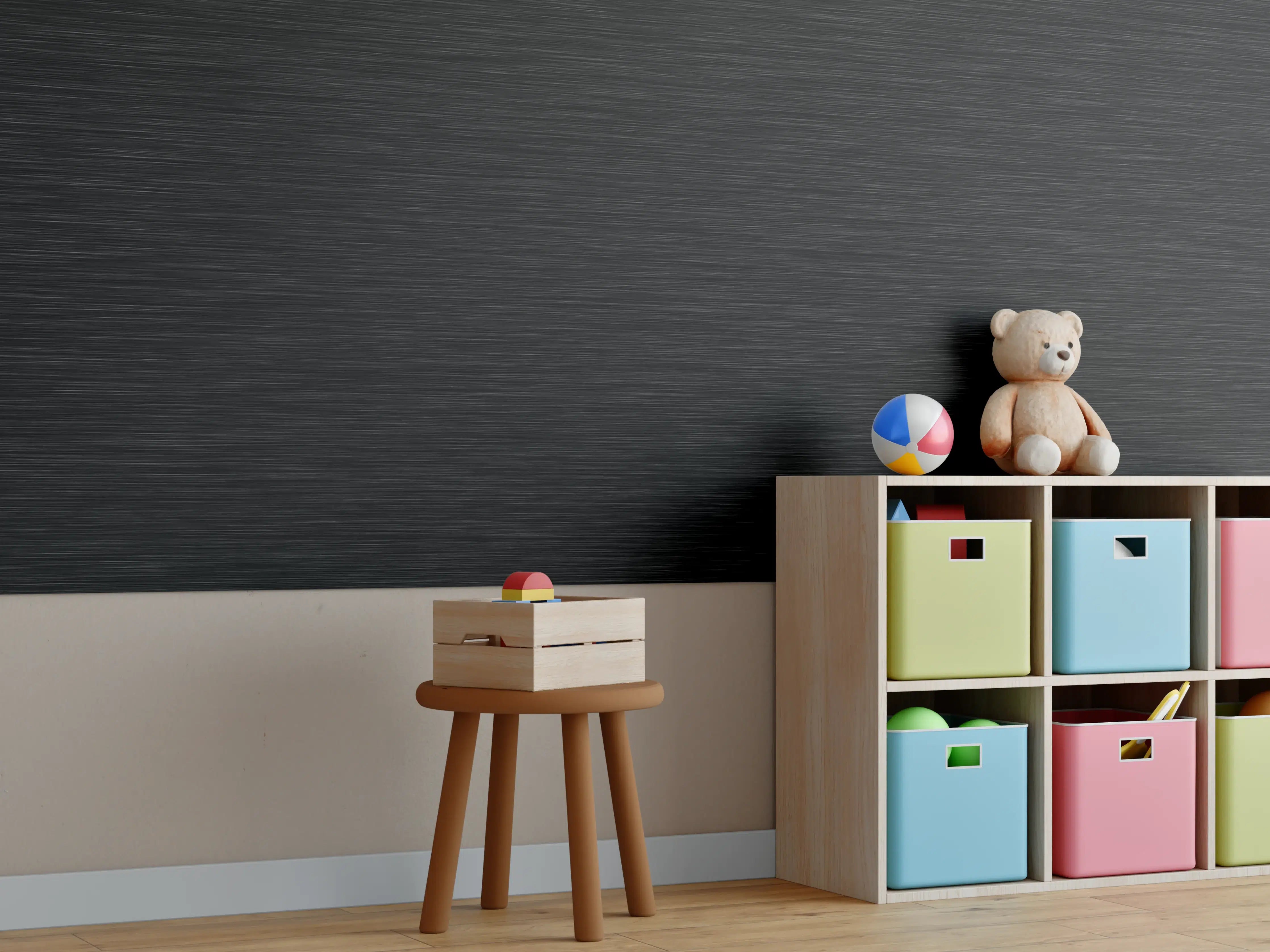 Kinderzimmer Wandgestaltung - Schwarzer Edelstahl