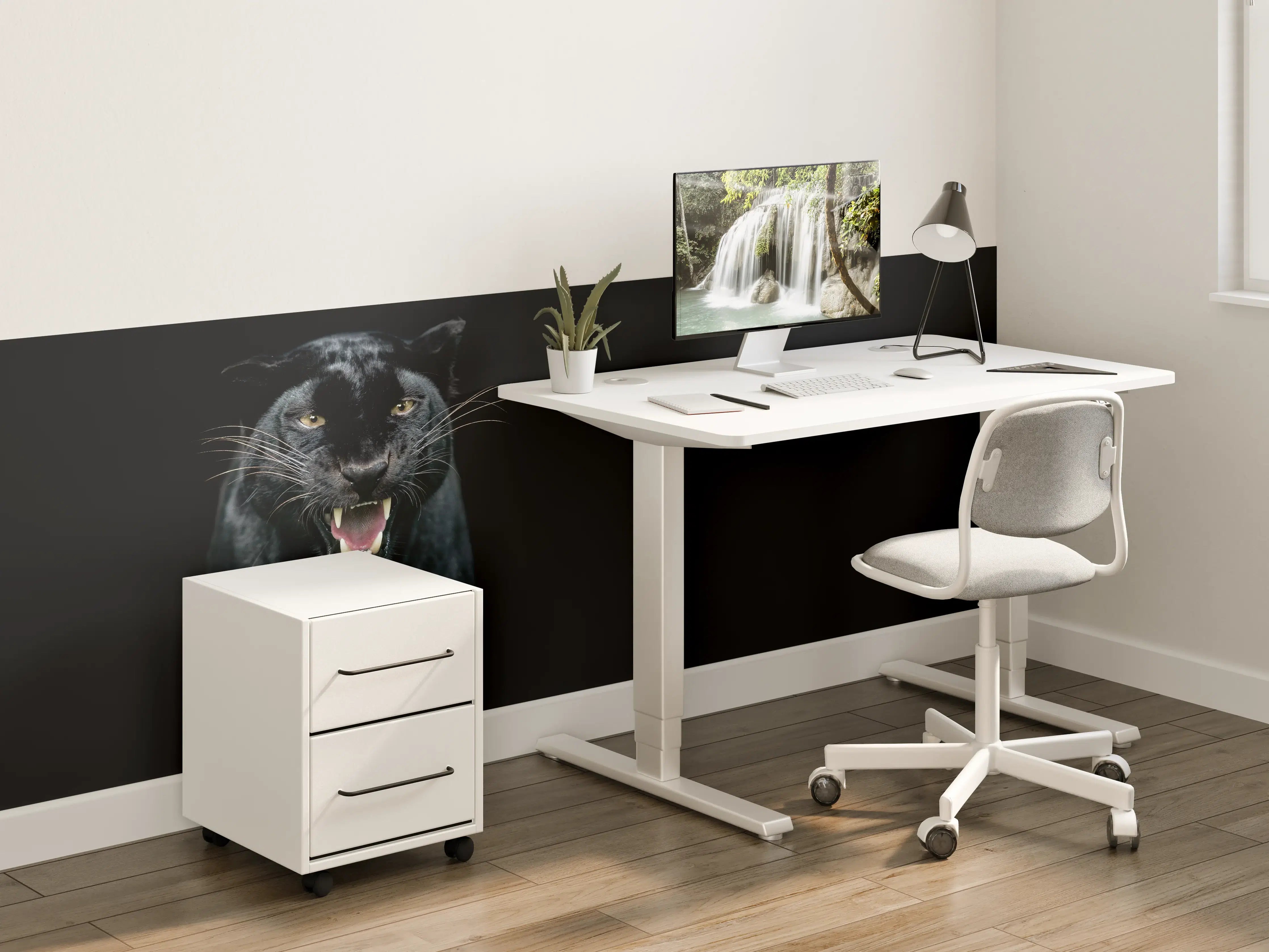 Kinderzimmer Wandgestaltung - Schwarzer Panther auf schwarzem Hintergrund