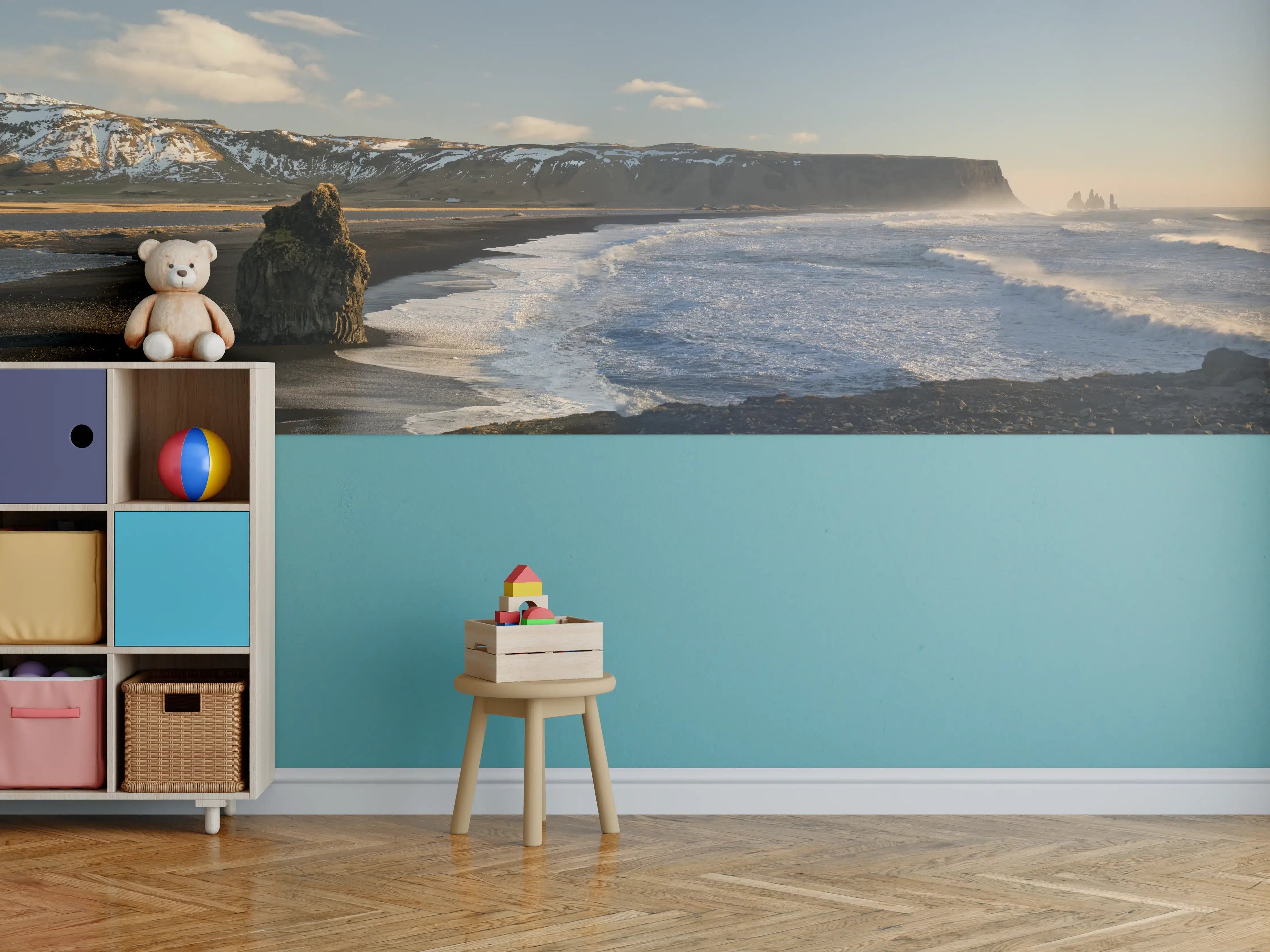 Kinderzimmer Wandgestaltung - Schwarzer Strand von Dyrholaey
