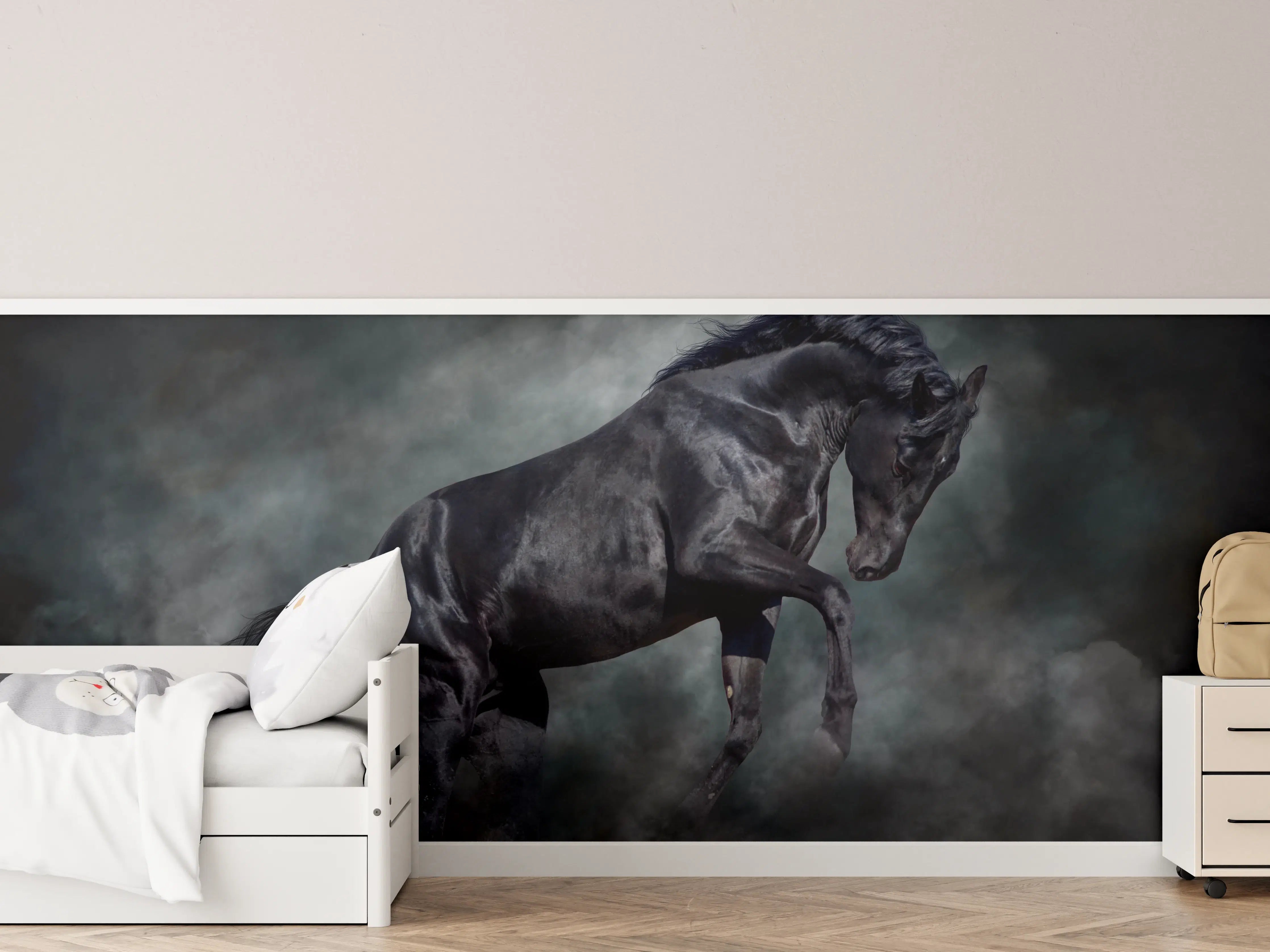 Kinderzimmer Wandgestaltung - Schwarzer hengst