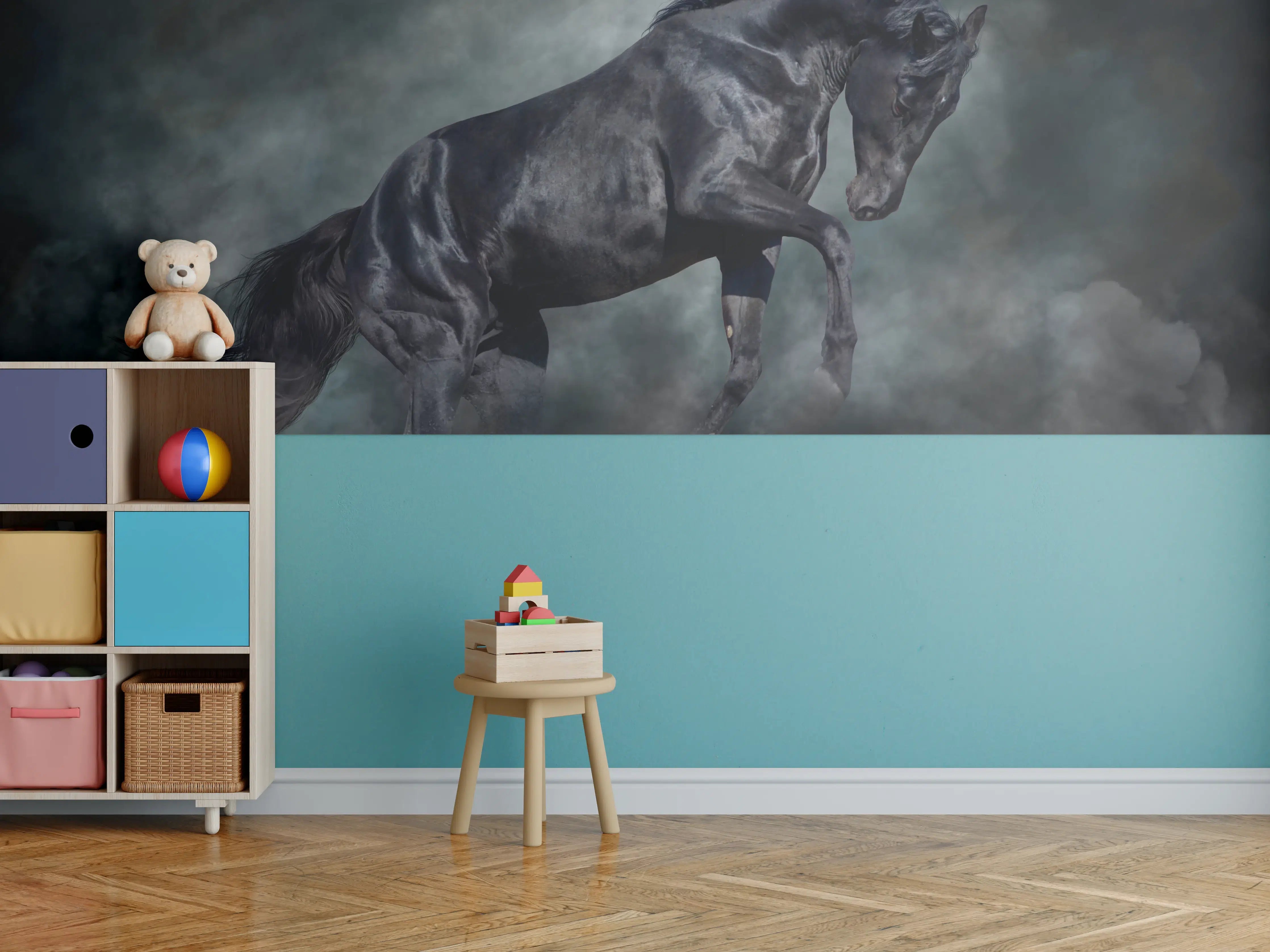 Kinderzimmer Wandgestaltung - Schwarzer hengst
